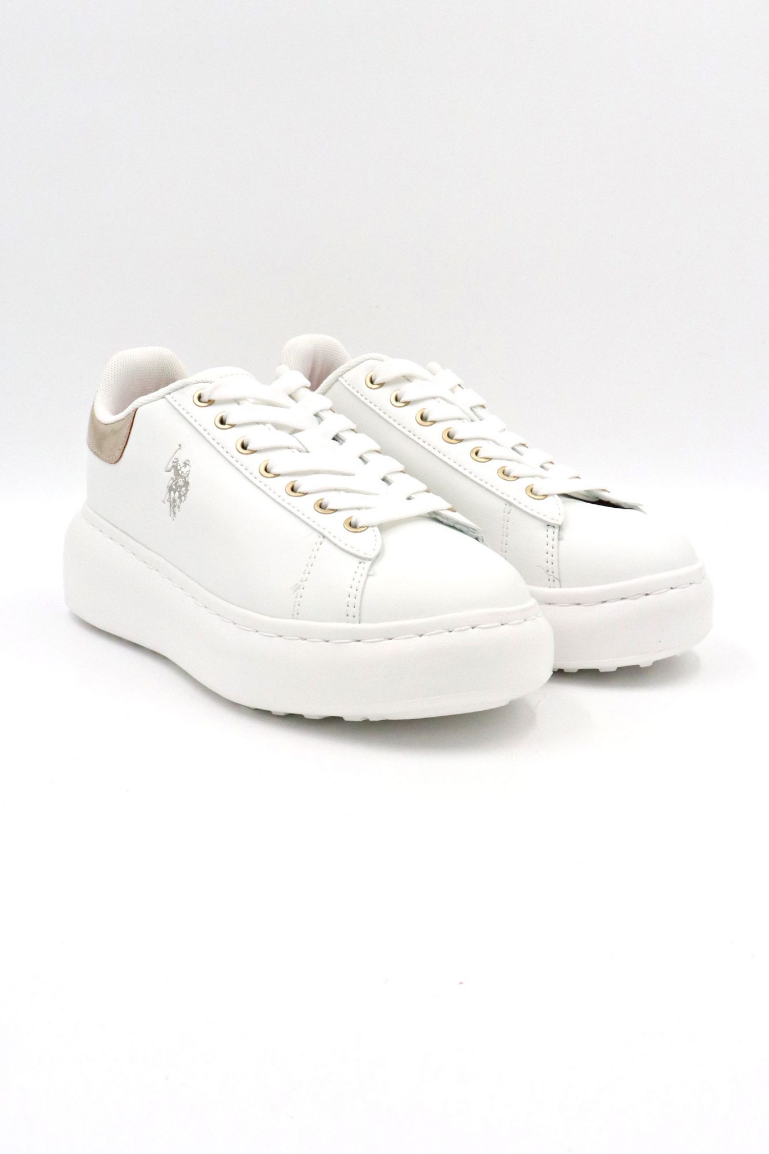 U.S. POLO ASSN. ΠΑΠΟΥΤΣΙΑ SNEAKERS XΡΥΣΗ ΛΕΠΤΟΜΕΡΕΙΑ LOGO ΛΕΥΚΟ φωτογραφία