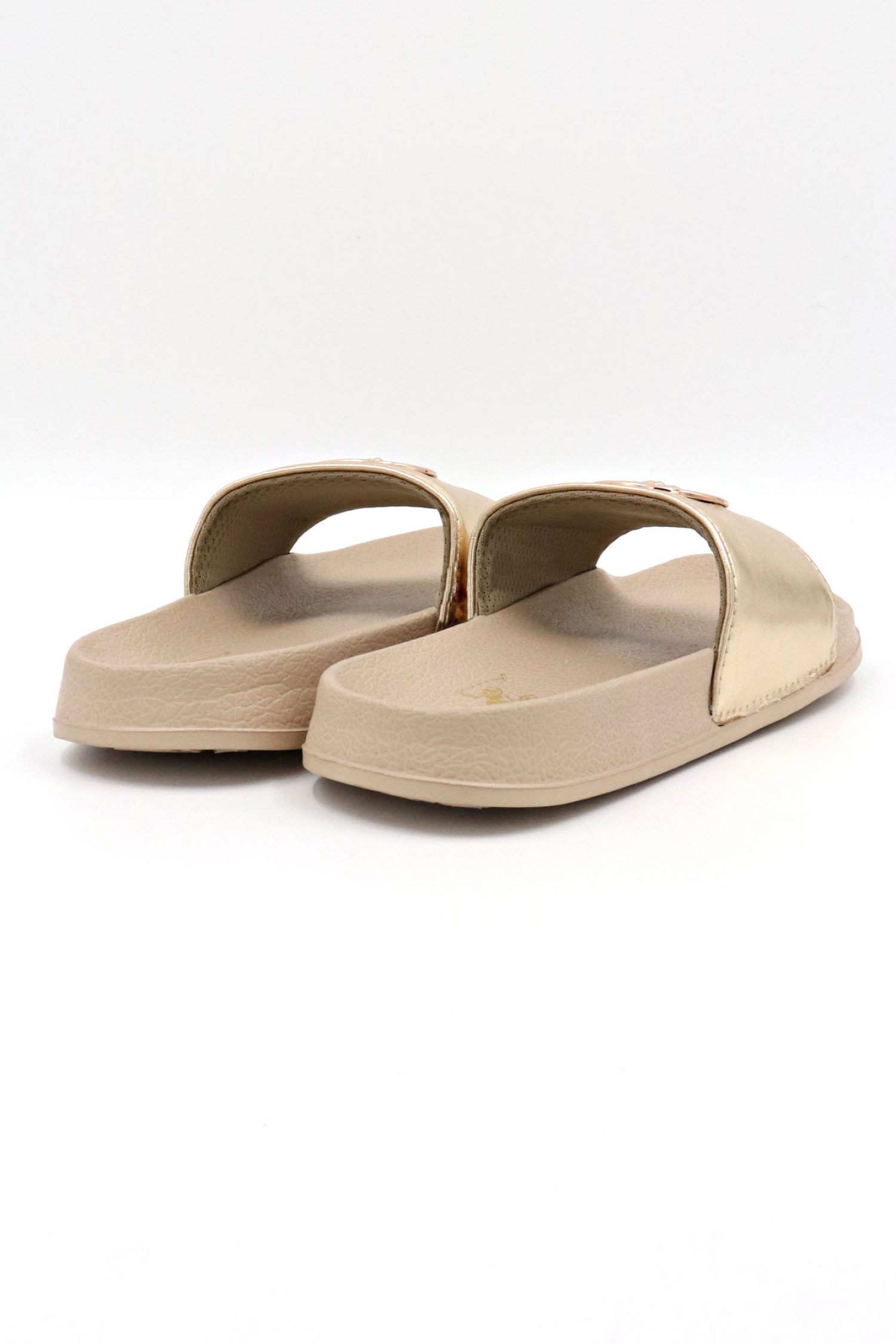 U.S. POLO ASSN. ΠΑΠΟΥΤΣΙΑ ΠΑΝΤΟΦΛΕΣ METΑΛΛΙΚΟ LOGO ΧΡΥΣΟ φωτογραφία