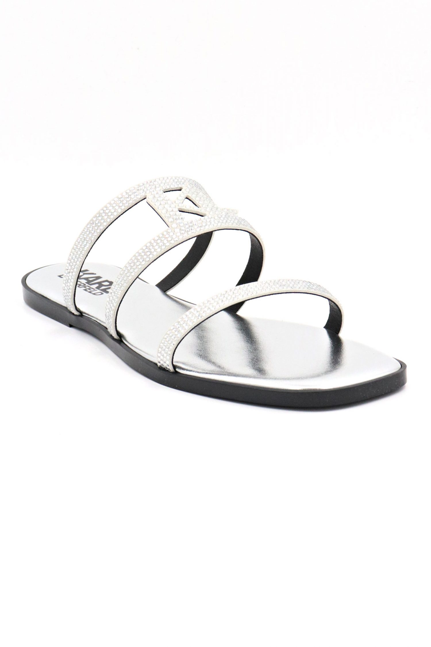 KARL LAGERFELD ΠΑΠΟΥΤΣΙΑ ΠΑΝΤΟΦΛΕΣ OLYMPIA ΣΤΡΑΣ LOGO AΣΗΜΙ