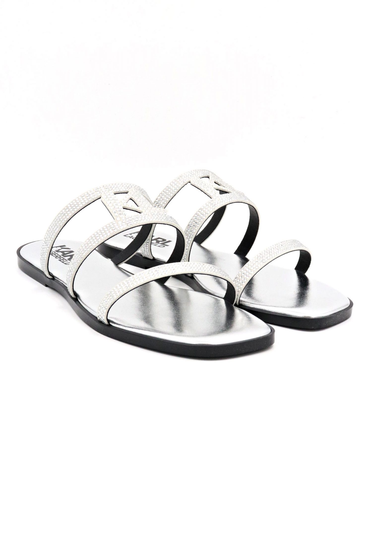 KARL LAGERFELD ΠΑΠΟΥΤΣΙΑ ΠΑΝΤΟΦΛΕΣ OLYMPIA ΣΤΡΑΣ LOGO AΣΗΜΙ