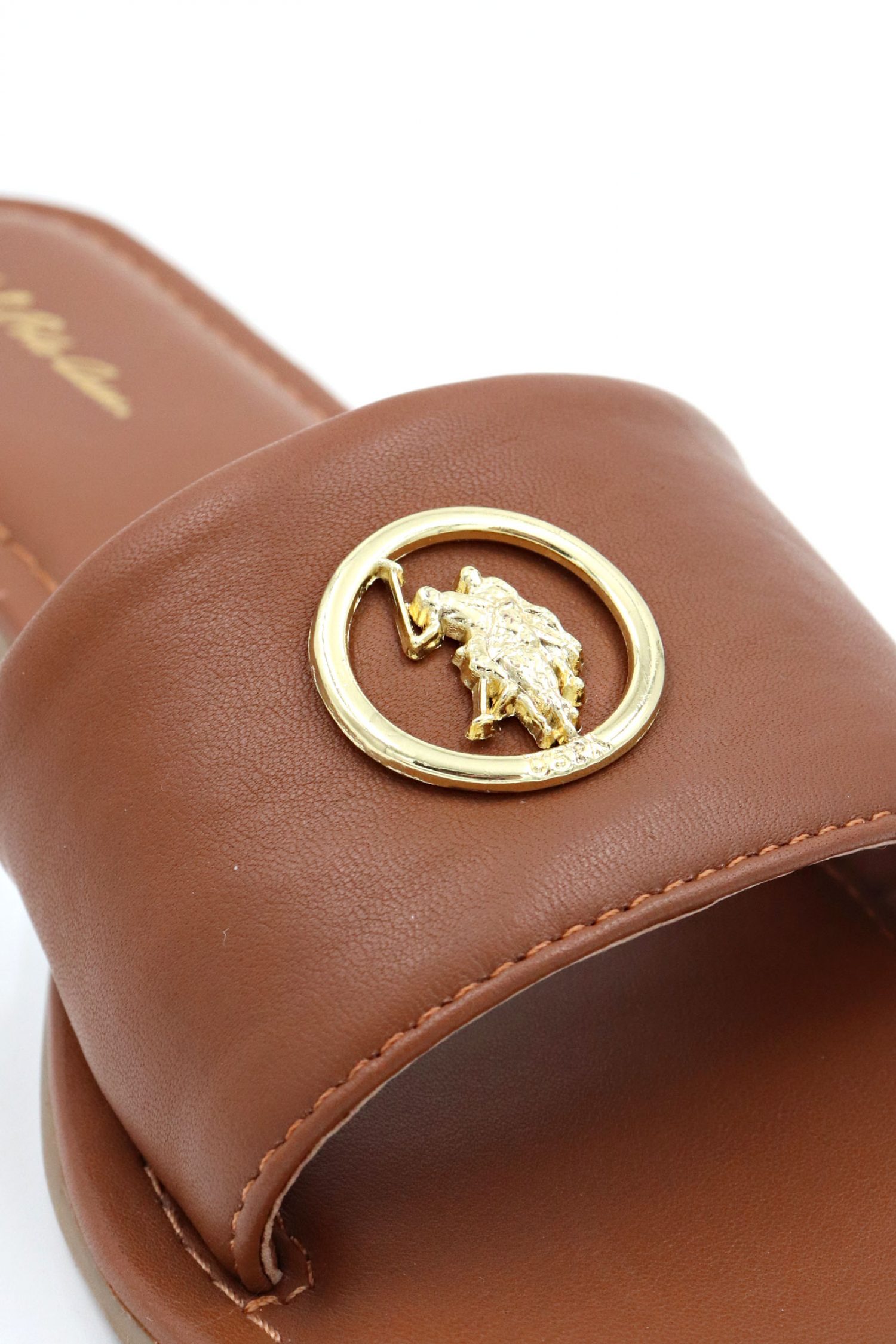 U.S. POLO ASSN. ΠΑΠΟΥΤΣΙΑ ΠΑΝΤΟΦΛΕΣ ΜΕΤΑΛΛΙΚΟ LOGO ΤΑΜΠΑ φωτογραφία