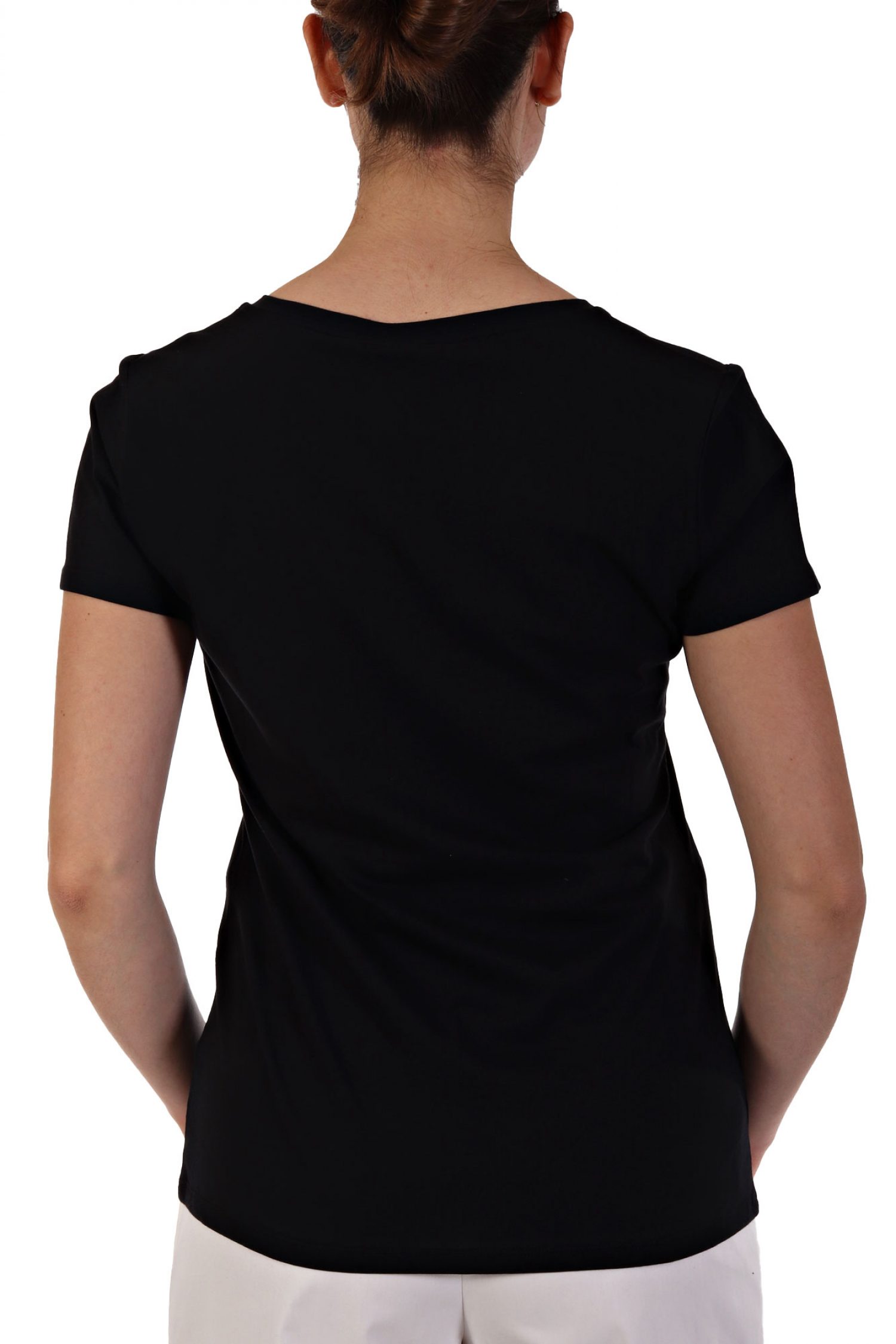 LIU-JO T-SHIRT V-NECK LOGO ΣΤΡΑΣ ΜΑΥΡΟ φωτογραφία