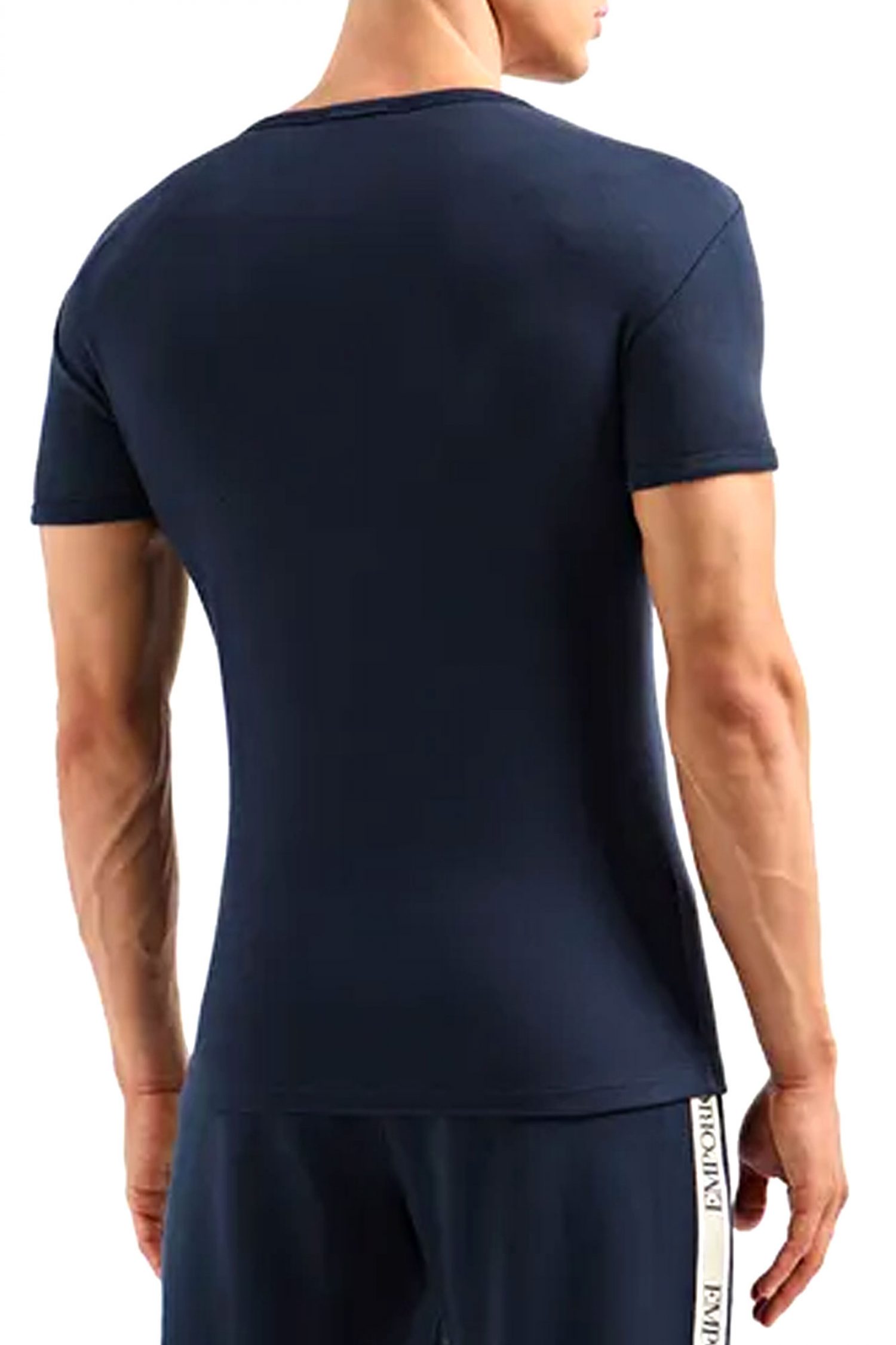 EMPORIO ARMANI ΕΣΩΡΟΥΧΟ T-SHIRT HALF BUTTON COTTON RIB ΜΠΛΕ φωτογραφία