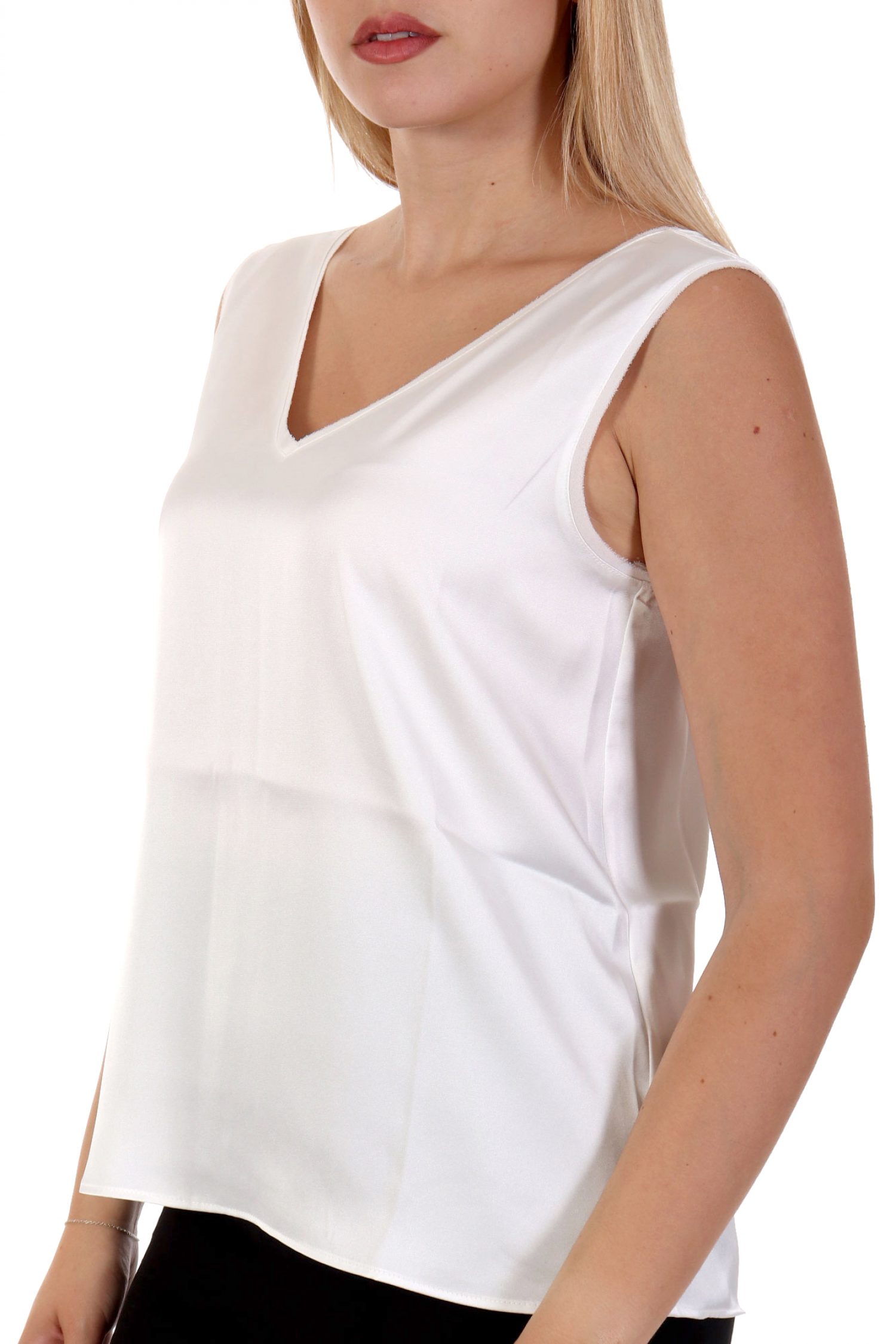 MARELLA EMME DEODARA TOP V-NECK ΛΕΥΚΟ φωτογραφία