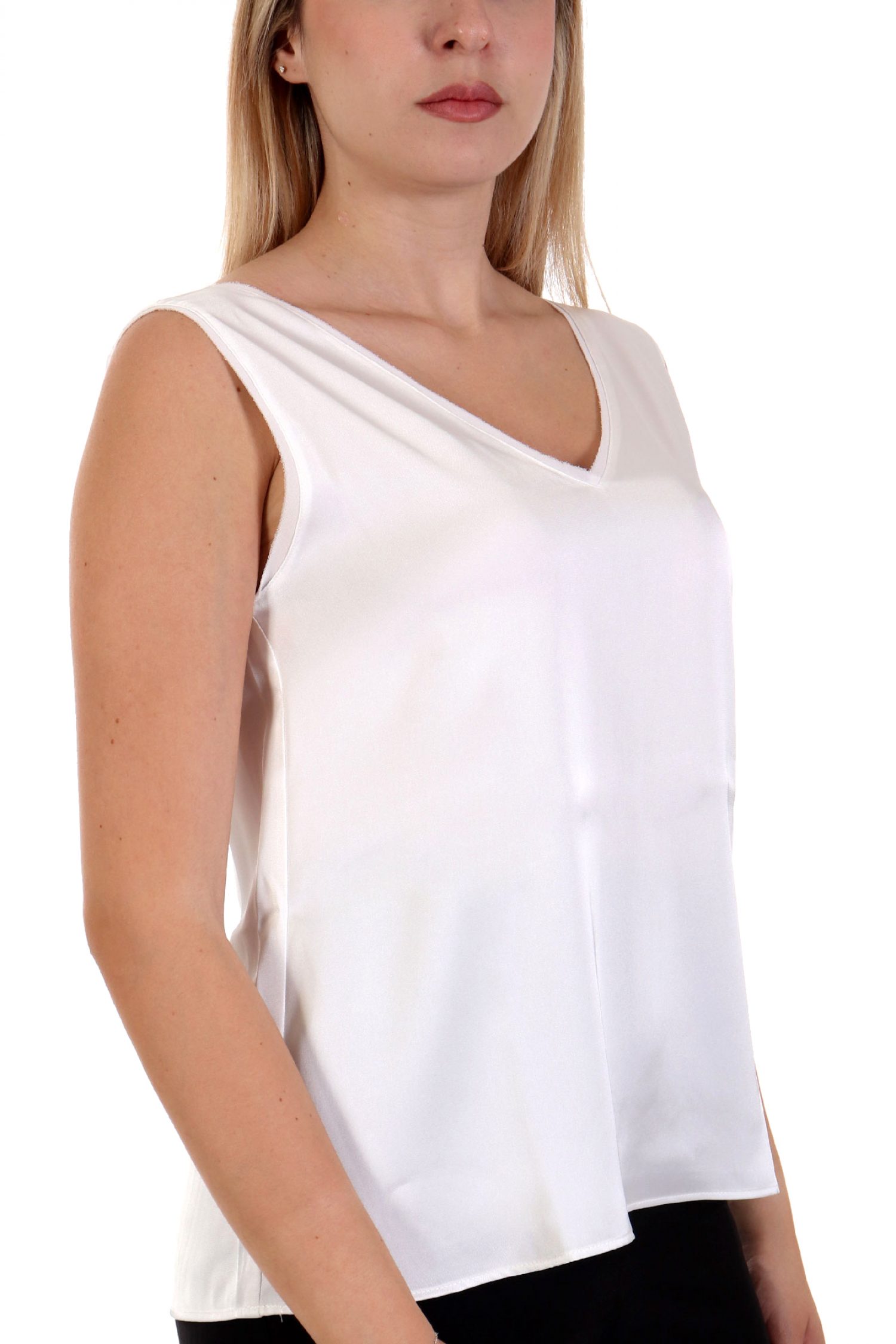 MARELLA EMME DEODARA TOP V-NECK ΛΕΥΚΟ φωτογραφία