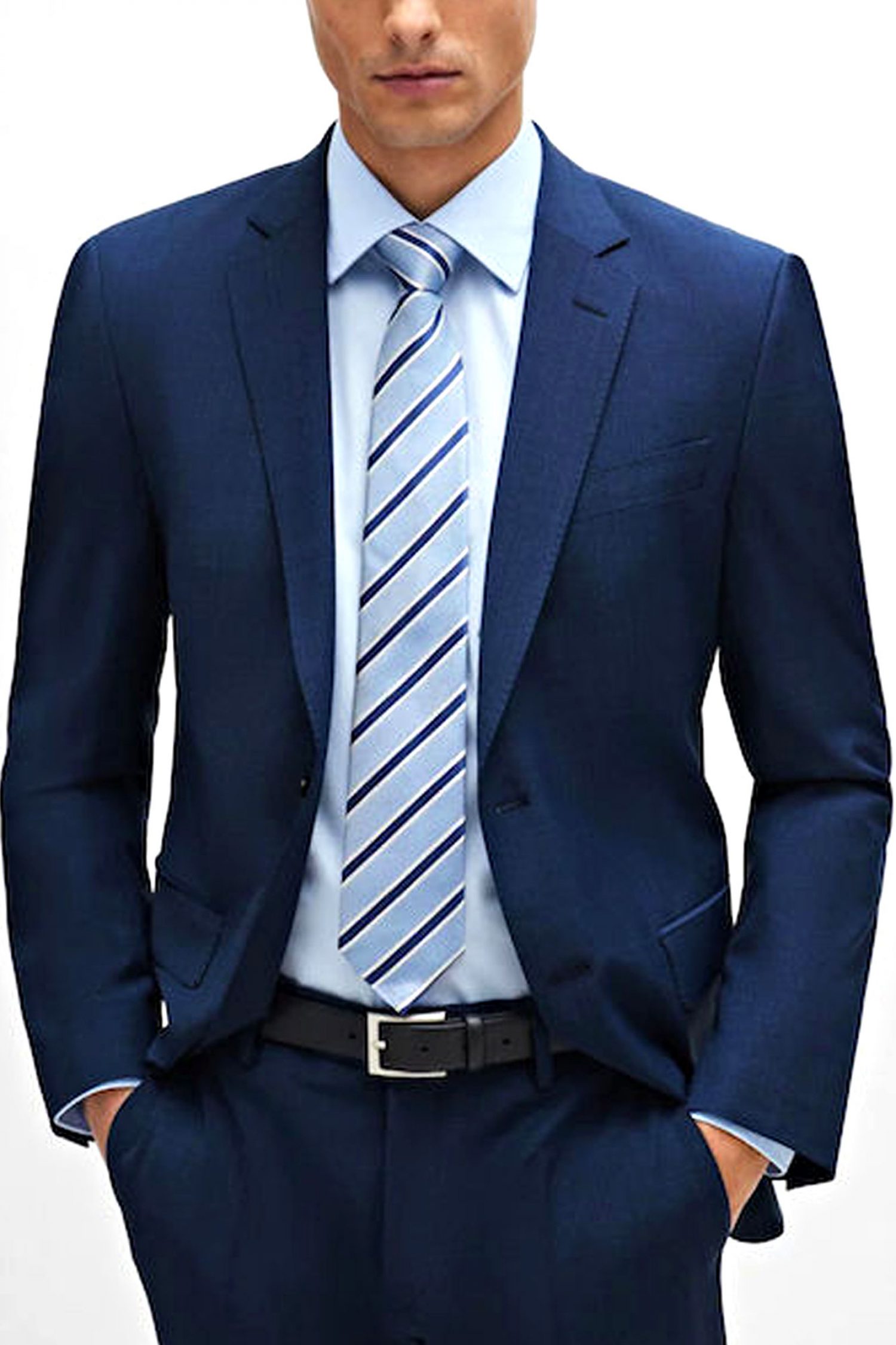 BOSS ΚΟΣΤΟΥΜΙ SLIM FIT H-HUGE-2PCS-224 ΜΠΛΕ