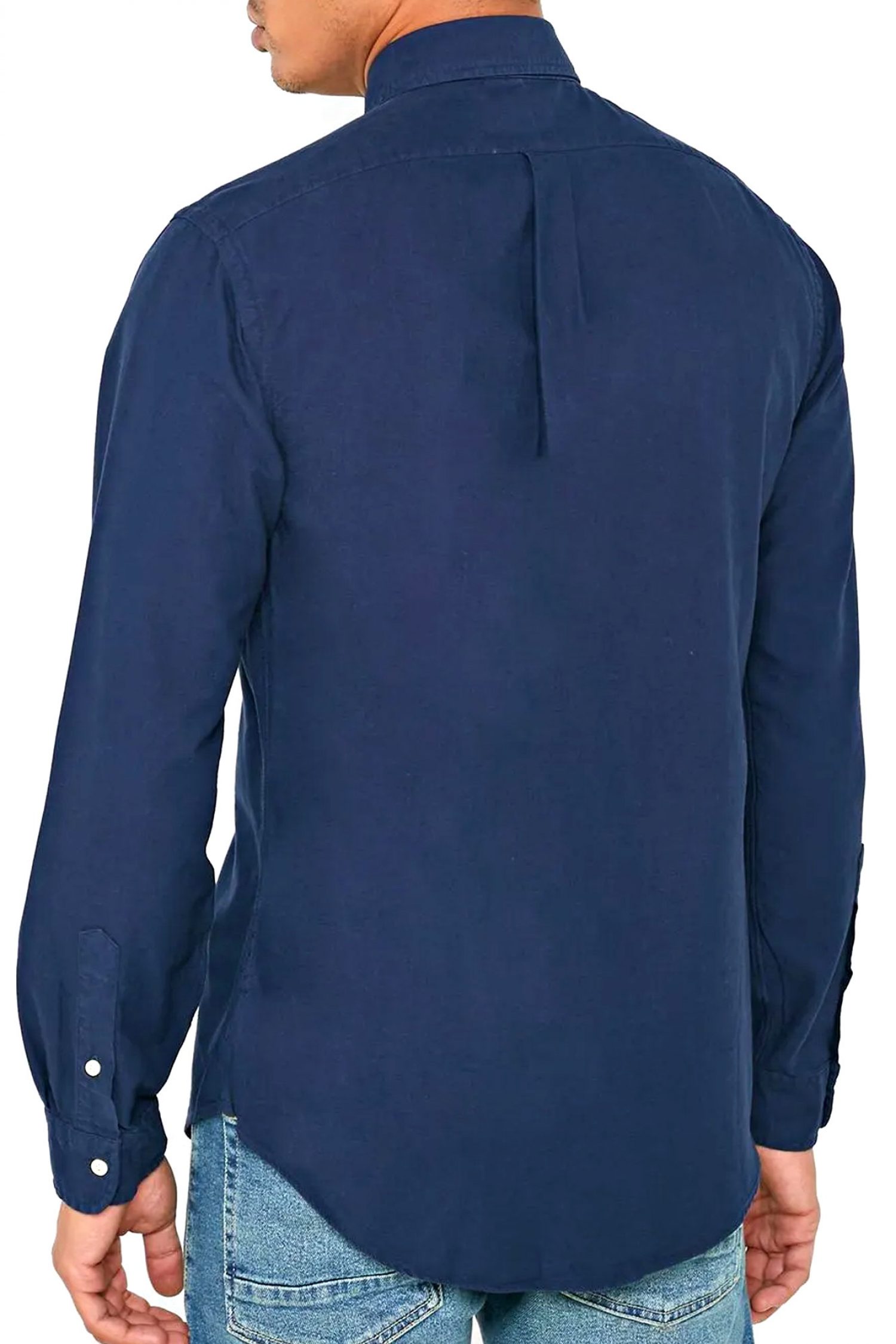 RALPH LAUREN ΠΟΥΚΑΜΙΣΟ BUTTON DOWN OXFORD SLIM FIT LOGO ΜΠΛΕ φωτογραφία