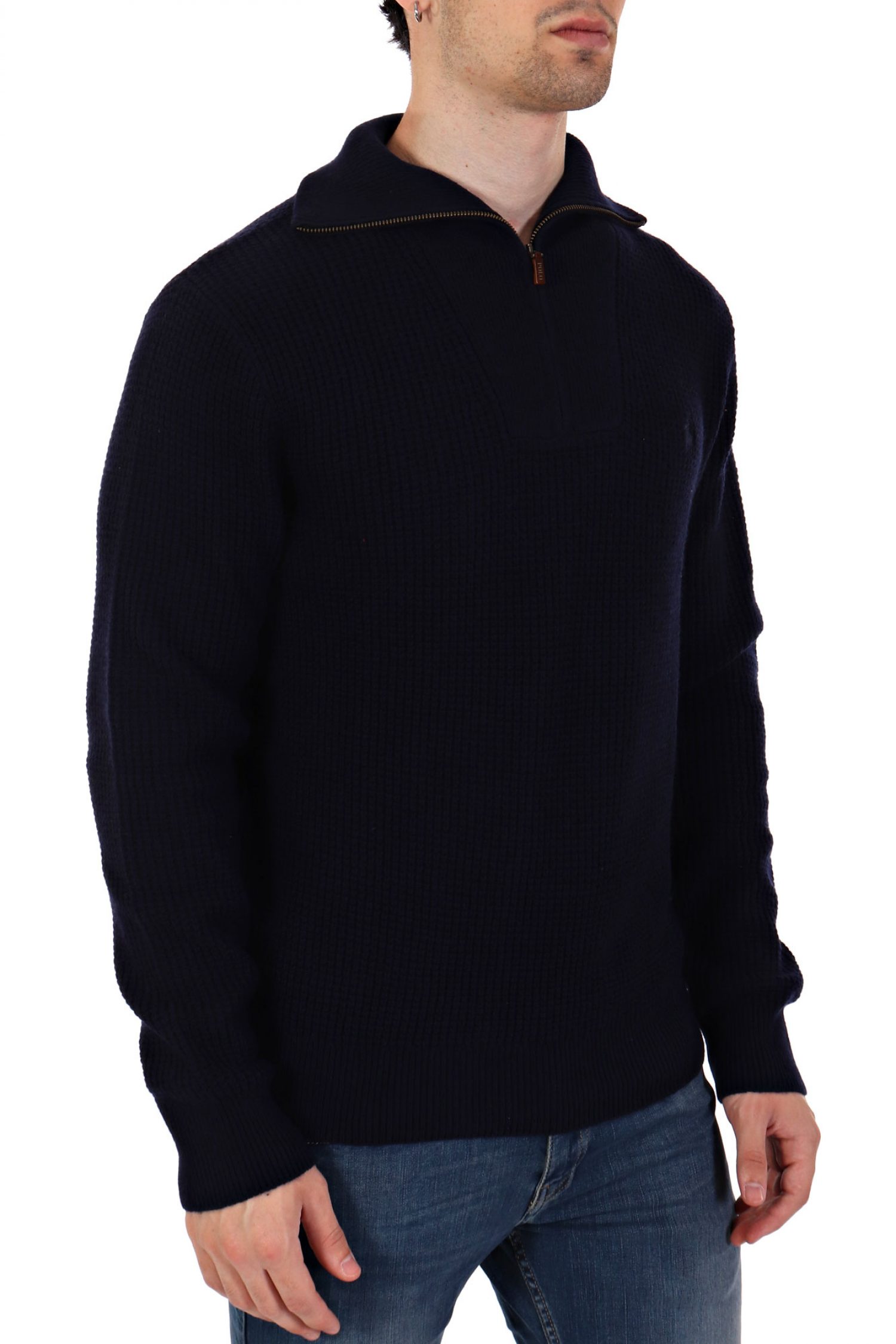 RALPH LAUREN ΠΛΕΚΤΟ HALFZIP LOGO ΜΠΛΕ φωτογραφία