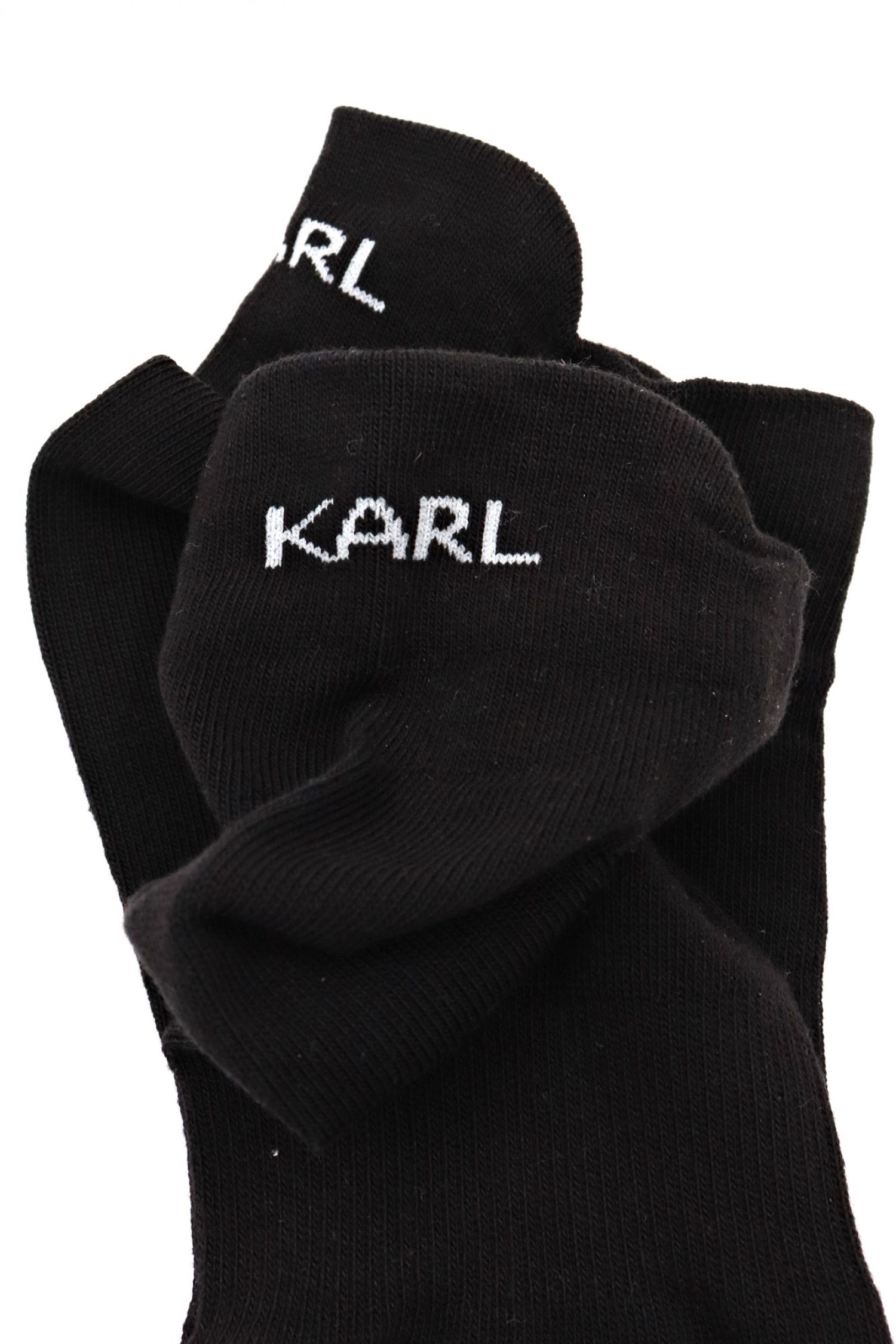 KARL LAGERFELD ΚΑΛΤΣΑΚΙΑ SNEAKERS LOGO ΜΑΥΡΟ φωτογραφία