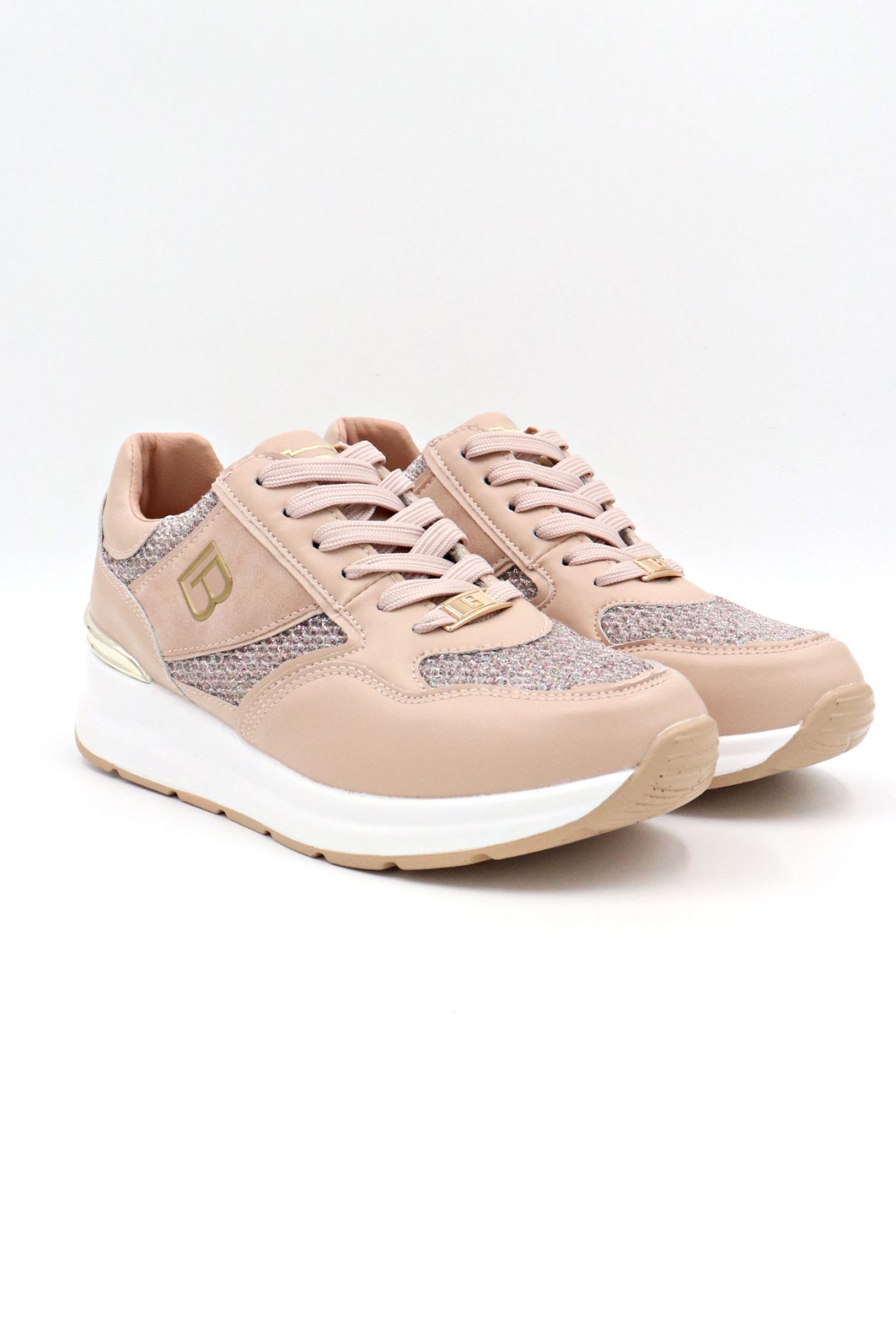 LAURA BIAGIOTTI ΠΑΠΟΥΤΣΙΑ SNEAKERS ΣΤΡΑΣ LOGO MΠΕΖ φωτογραφία