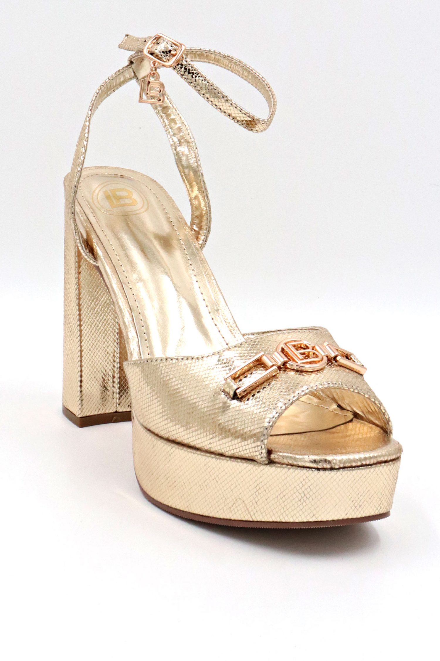 LAURA BIAGIOTTI ΠΑΠΟΥΤΣΙΑ ΠΕΔΙΛΑ ΑΓΚΡΑΦΑ LOGO ΧΡΥΣΟ φωτογραφία