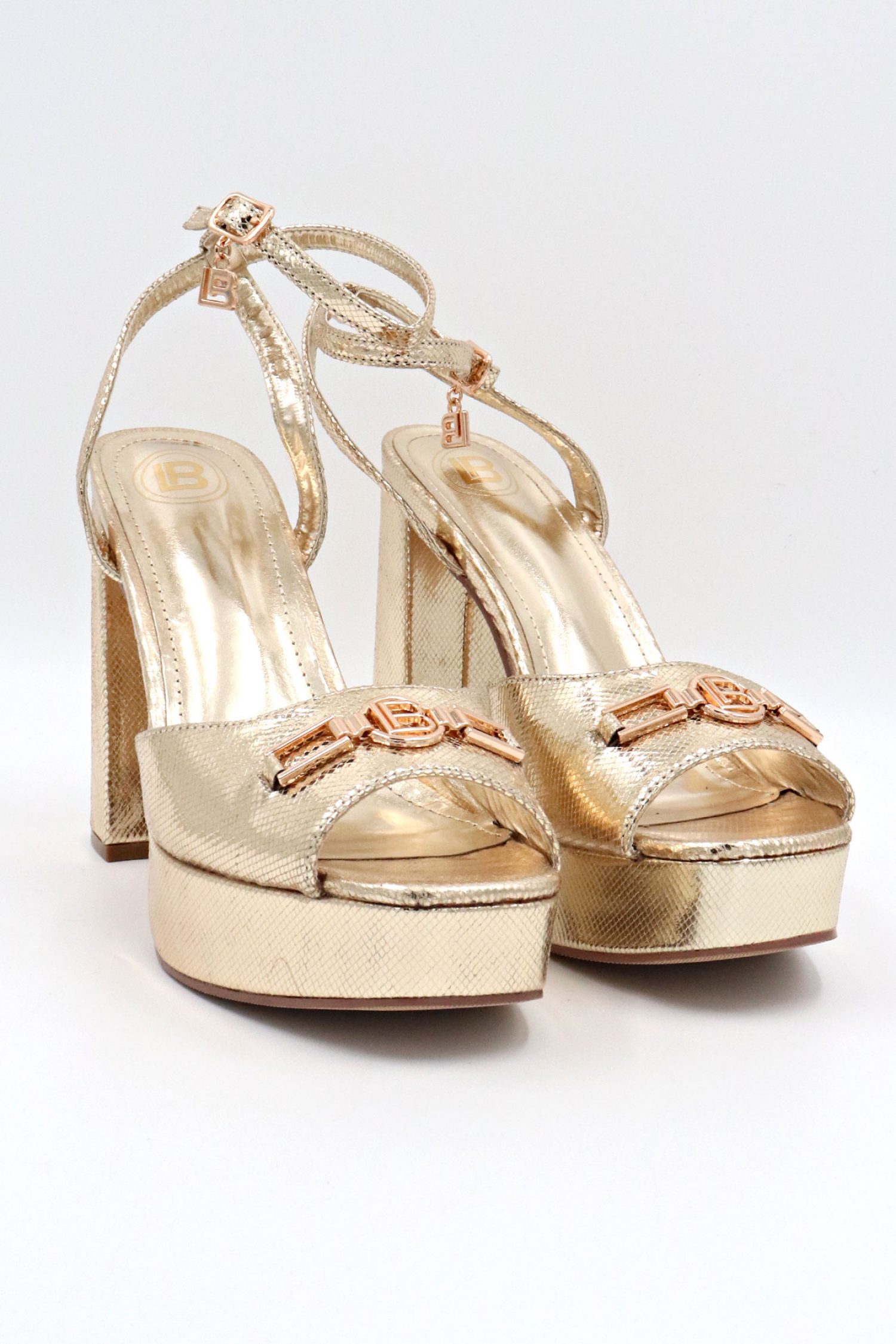 LAURA BIAGIOTTI ΠΑΠΟΥΤΣΙΑ ΠΕΔΙΛΑ ΑΓΚΡΑΦΑ LOGO ΧΡΥΣΟ φωτογραφία