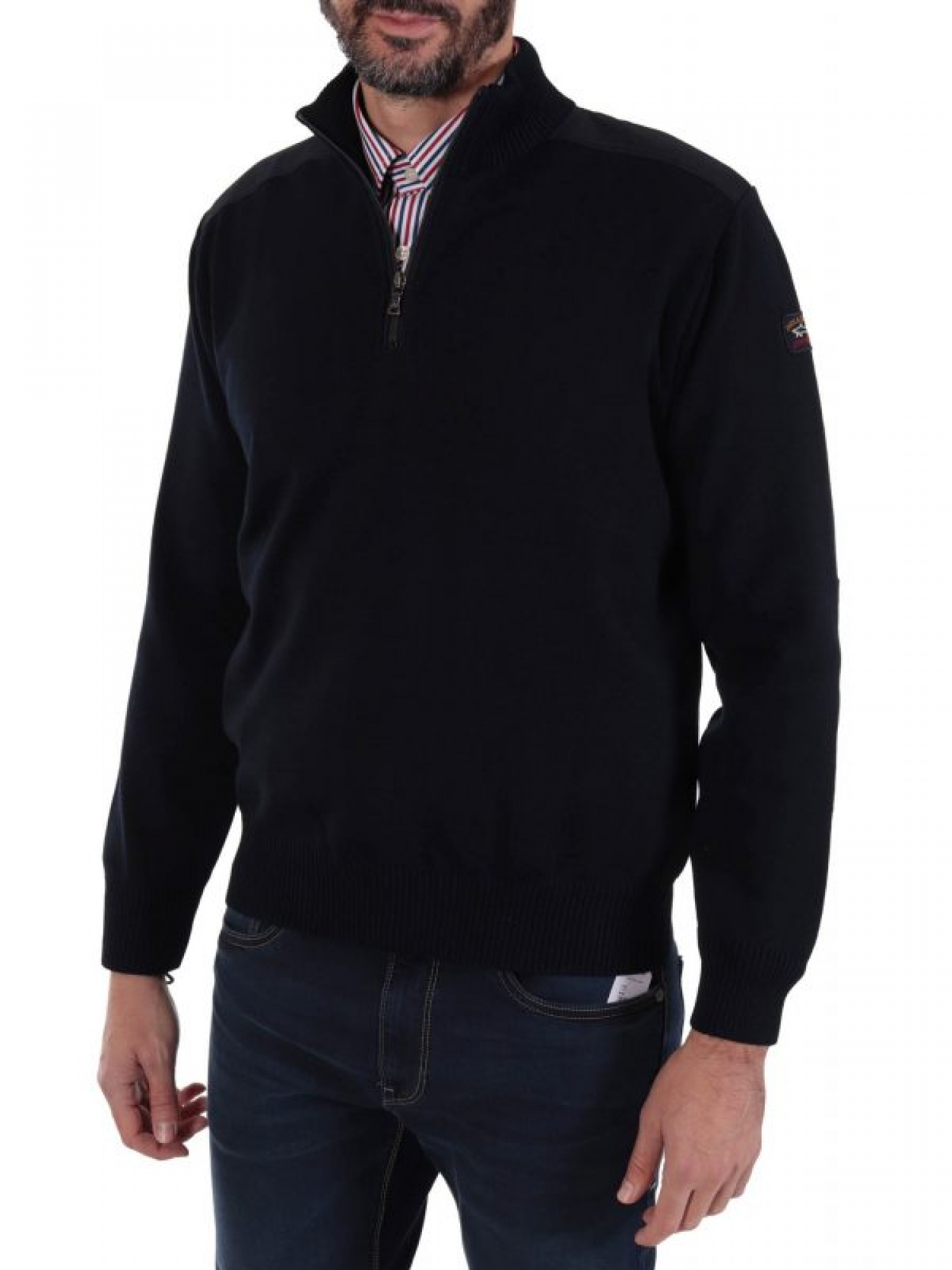 PAUL&SHARK ΠΛΕΚΤΟ FULL ZIP ΜΠΛΕ φωτογραφία