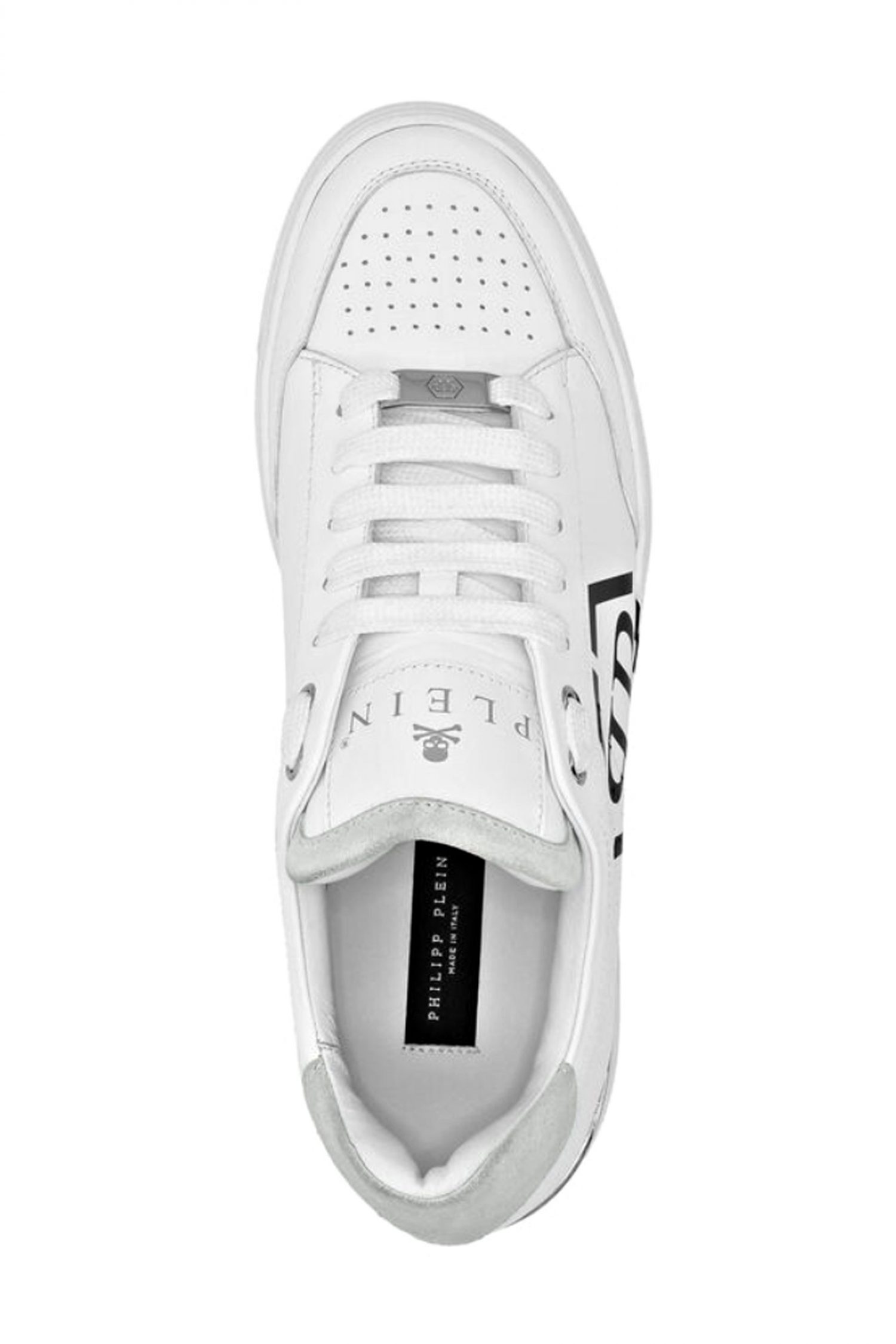 PHILIPP PLEIN ΠΑΠΟΥΤΣΙΑ SNEAKERS LOGO HEXAGON ΛΕΥΚΟ