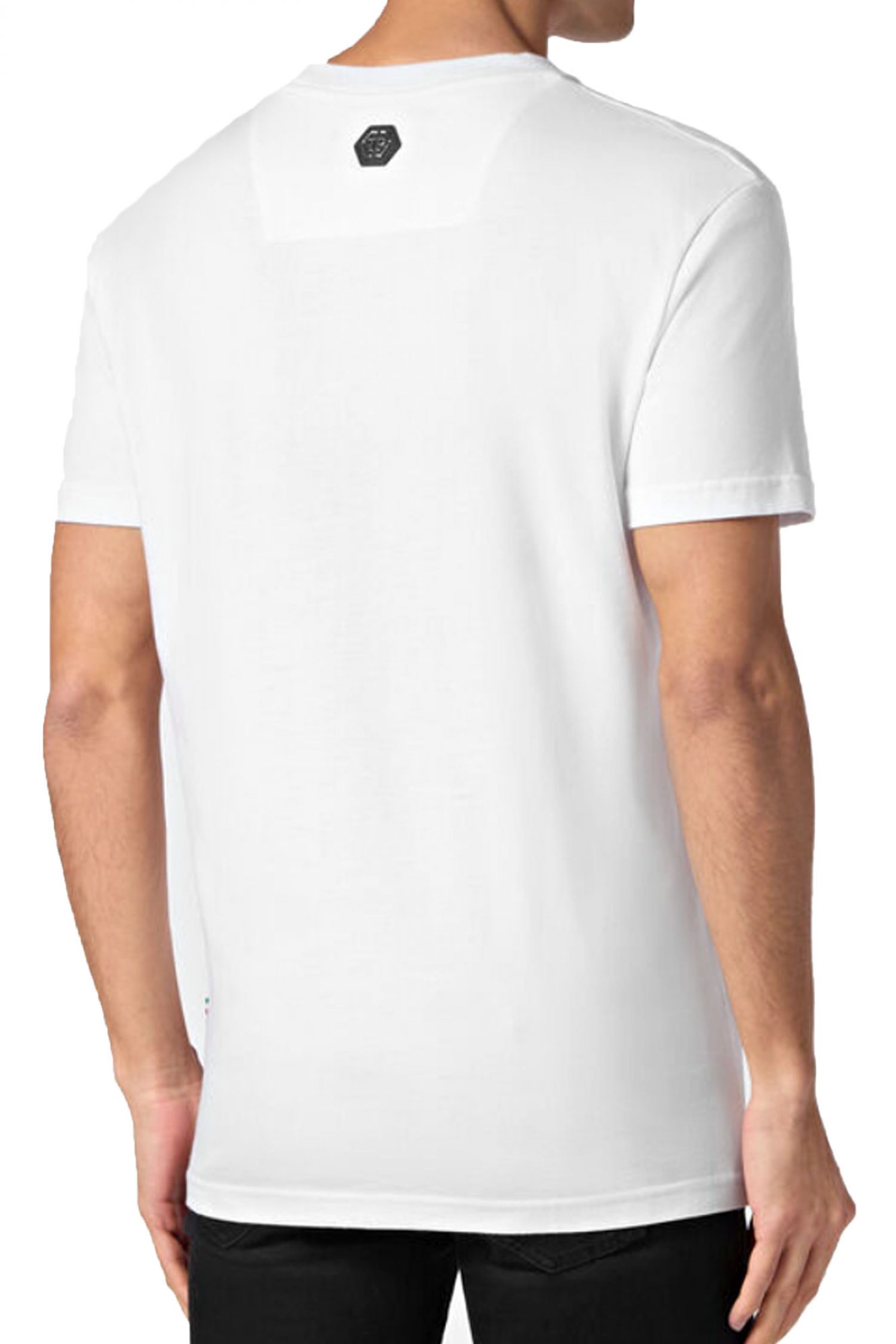 PHILIPP PLEIN T-SHIRT ROUND NECK LOGO ΛΕΥΚΟ φωτογραφία