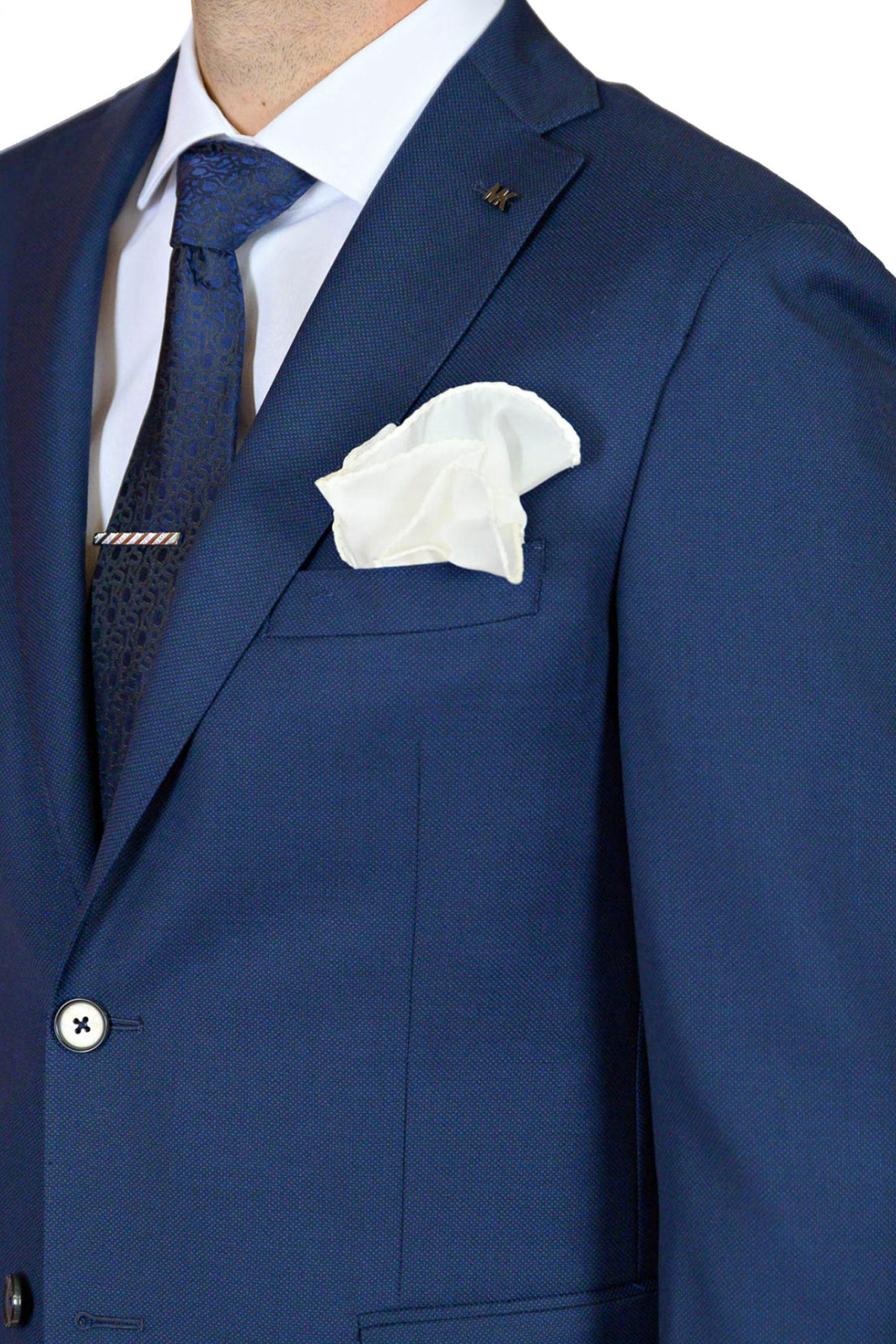 MICHAEL KORS ΚΟΣΤΟΥΜΙ BIRDSEYE WOOL ΜΠΛΕ φωτογραφία