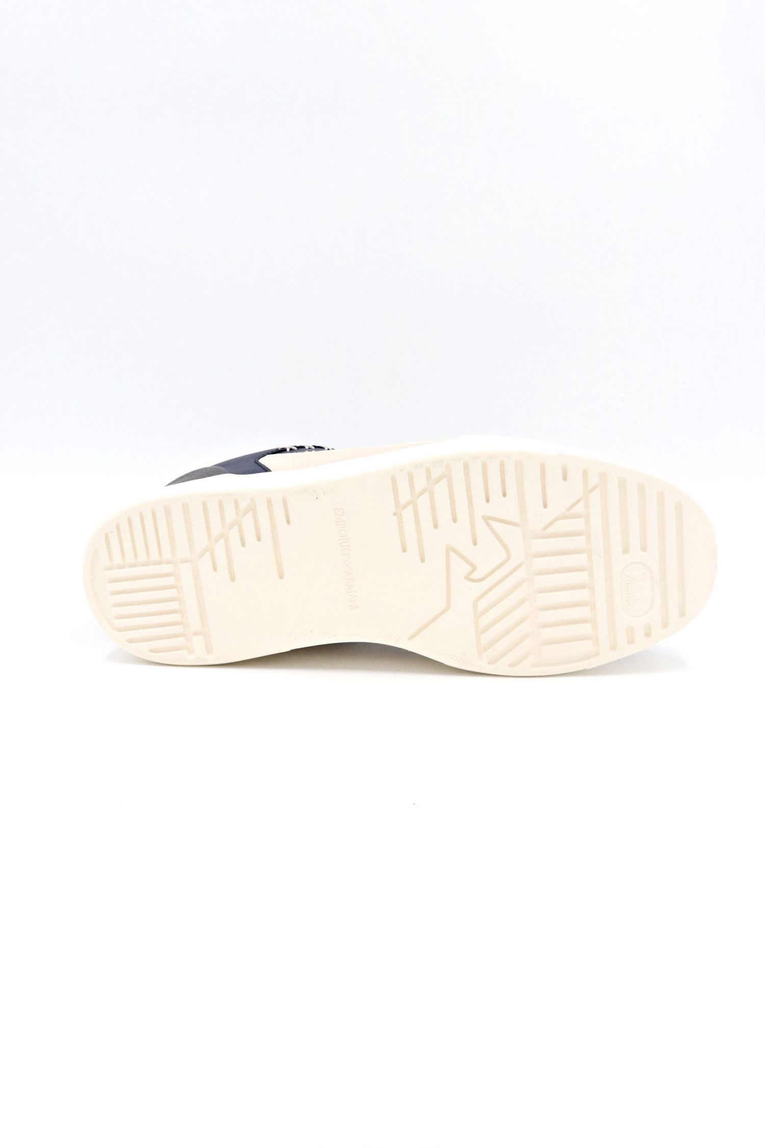 EMPORIO ARMANI ΠΑΠΟΥΤΣΙΑ SNEAKERS LOGO ΜΠΛΕ-ΛΕΥΚΟ-ΓΚΡΙ