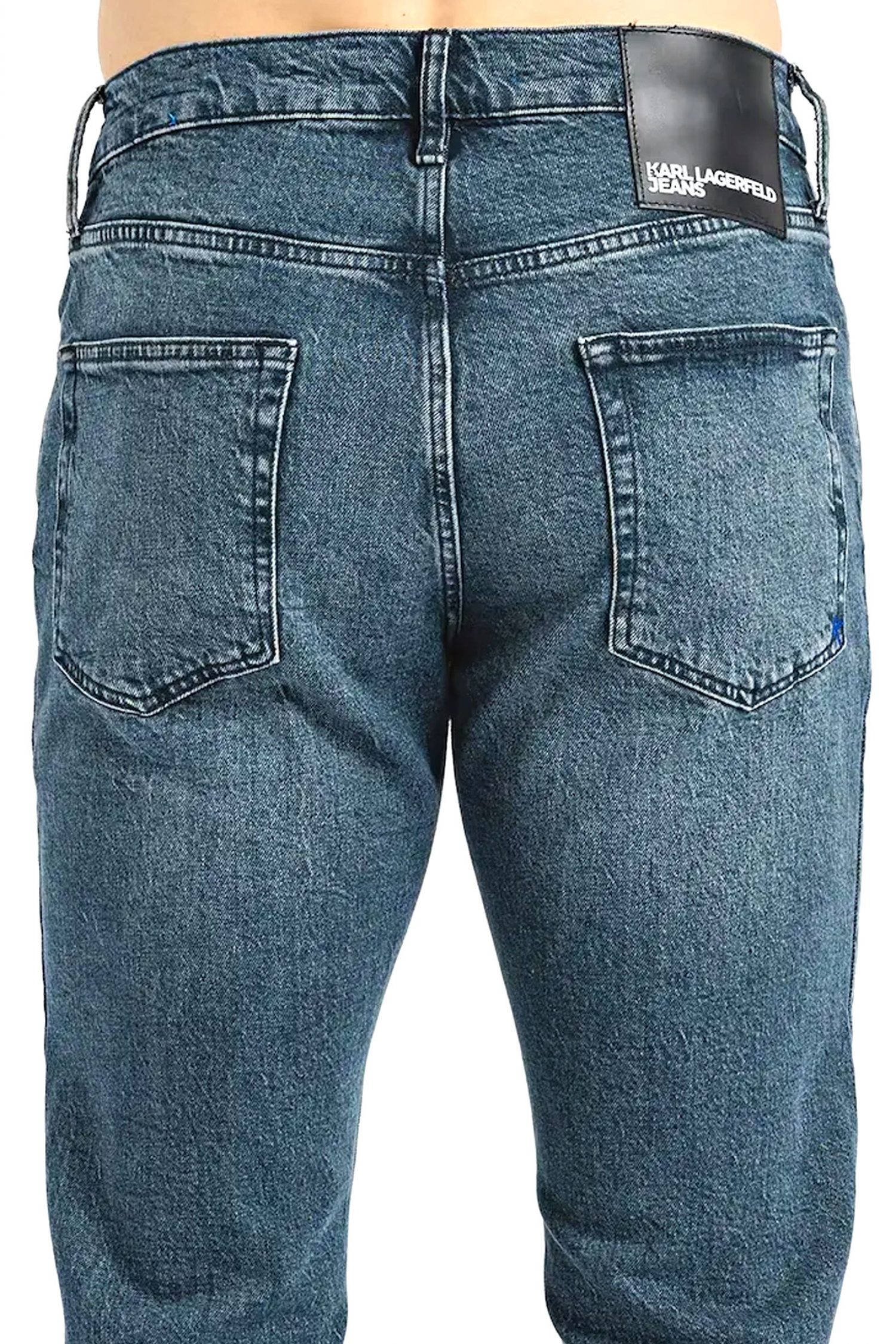 KARL LAGERFELD JEANS ΠΑΝΤΕΛΟΝΙ JEANS TAPERED DENIM ΣΚΟΥΡΟ ΜΠΛΕ φωτογραφία