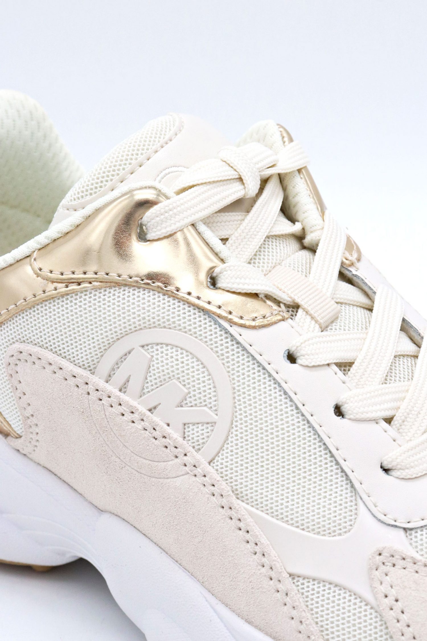 MICHAEL KORS ΠΑΠΟΥΤΣΙΑ SNEAKERS SAMI TRAINER LOGO ΕΚΡΟΥ/ΧΡΥΣΟ φωτογραφία