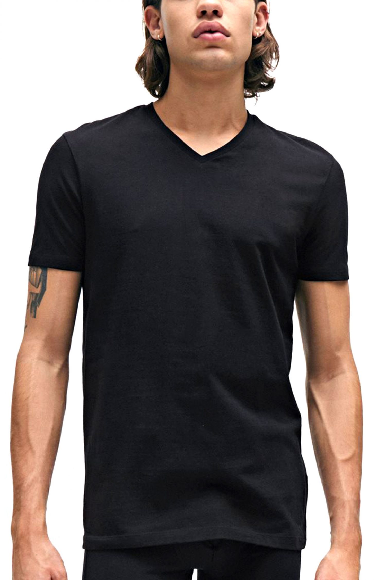 HUGO T-SHIRT ΕΣΩΡΟΥΧΑ DOUBLE PACK HUGO-V ΜΑΥΡΟ