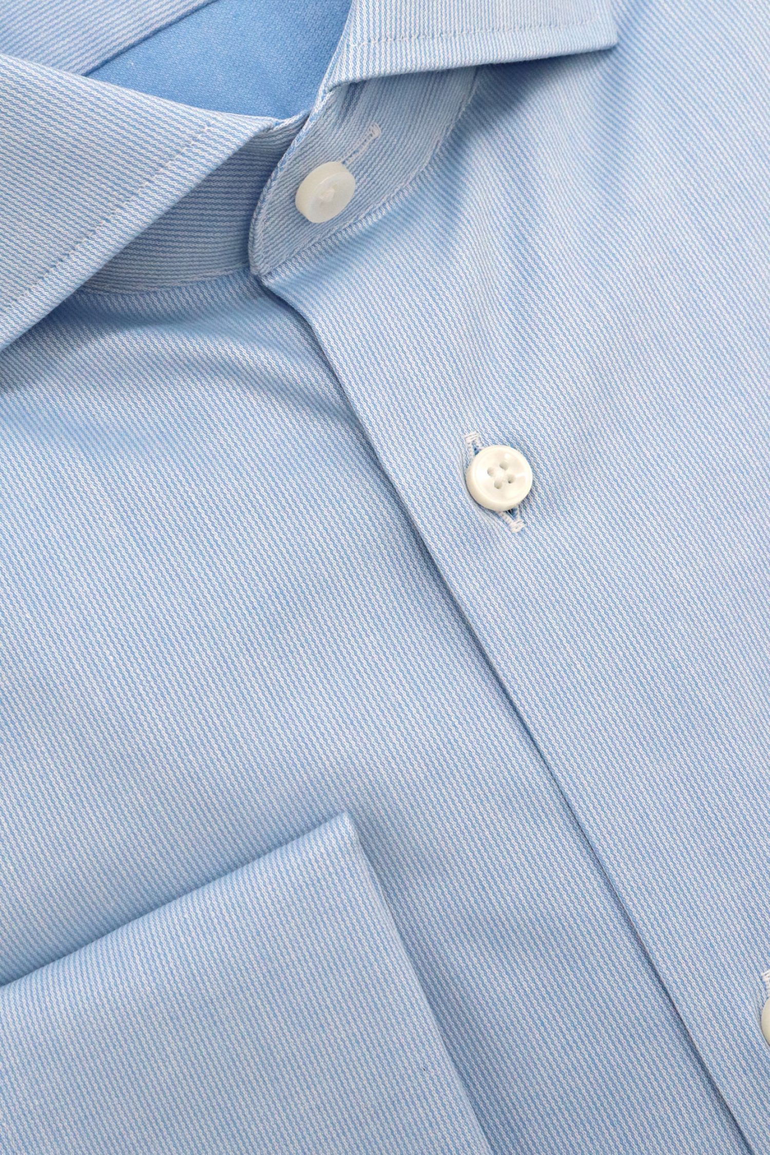 BOSS ΠΟΥΚΑΜΙΣΟ ΜΑΝΙΚΕΤΟΚΟΥΜΠΟ SLIM FIT EASY IRON H-HANK-SPREAD-DC-214 ΣΙΕΛ