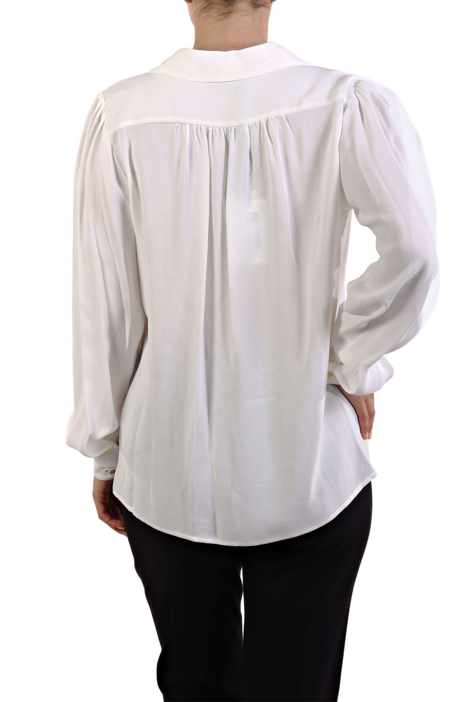 ELISABETTA FRANCHI ΜΠΛΟΥΖΑ ΓΙΑΚΑΣ V ΚΟΛΙΕ ΛΕΥΚΟ