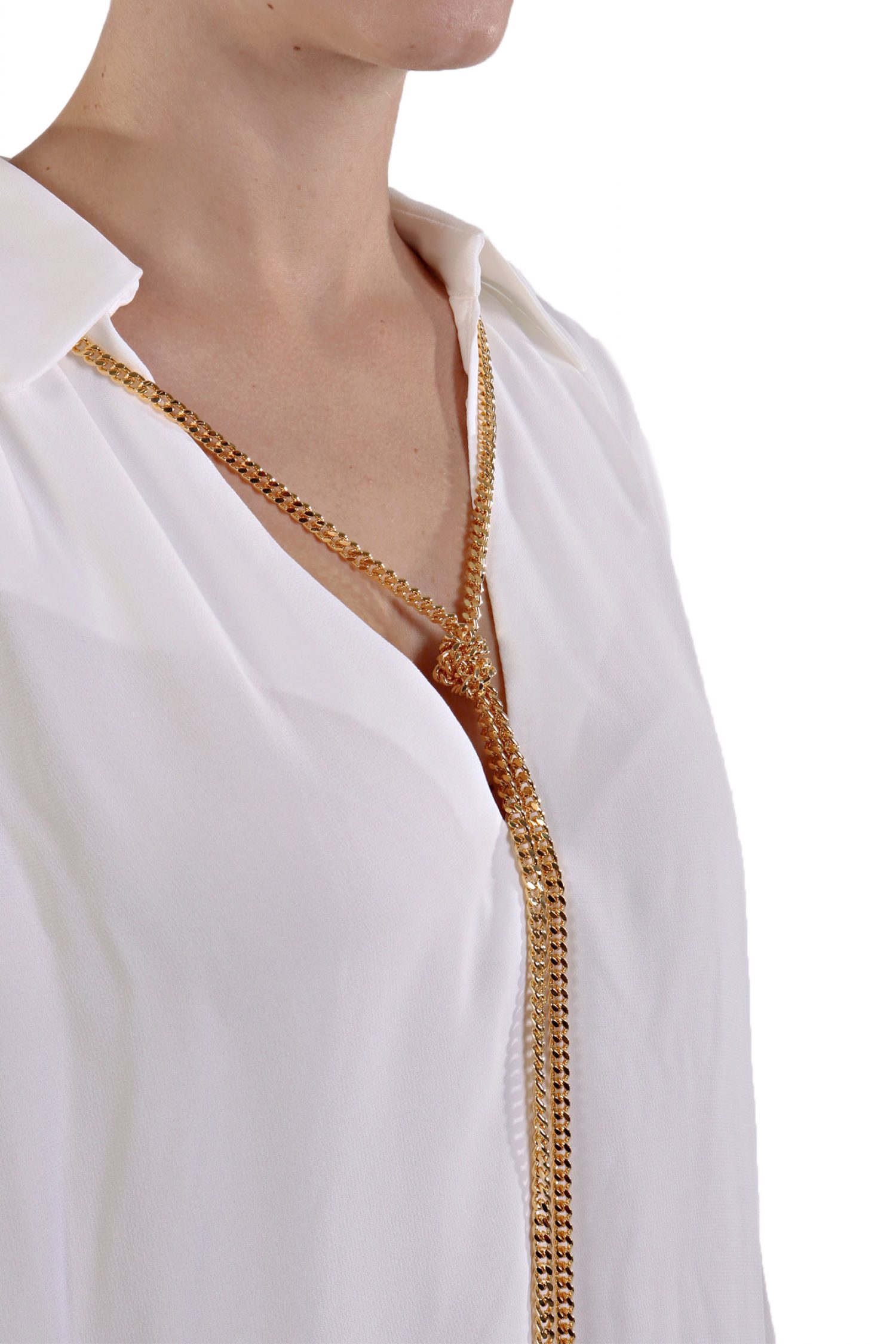 ELISABETTA FRANCHI ΜΠΛΟΥΖΑ ΓΙΑΚΑΣ V ΚΟΛΙΕ ΛΕΥΚΟ