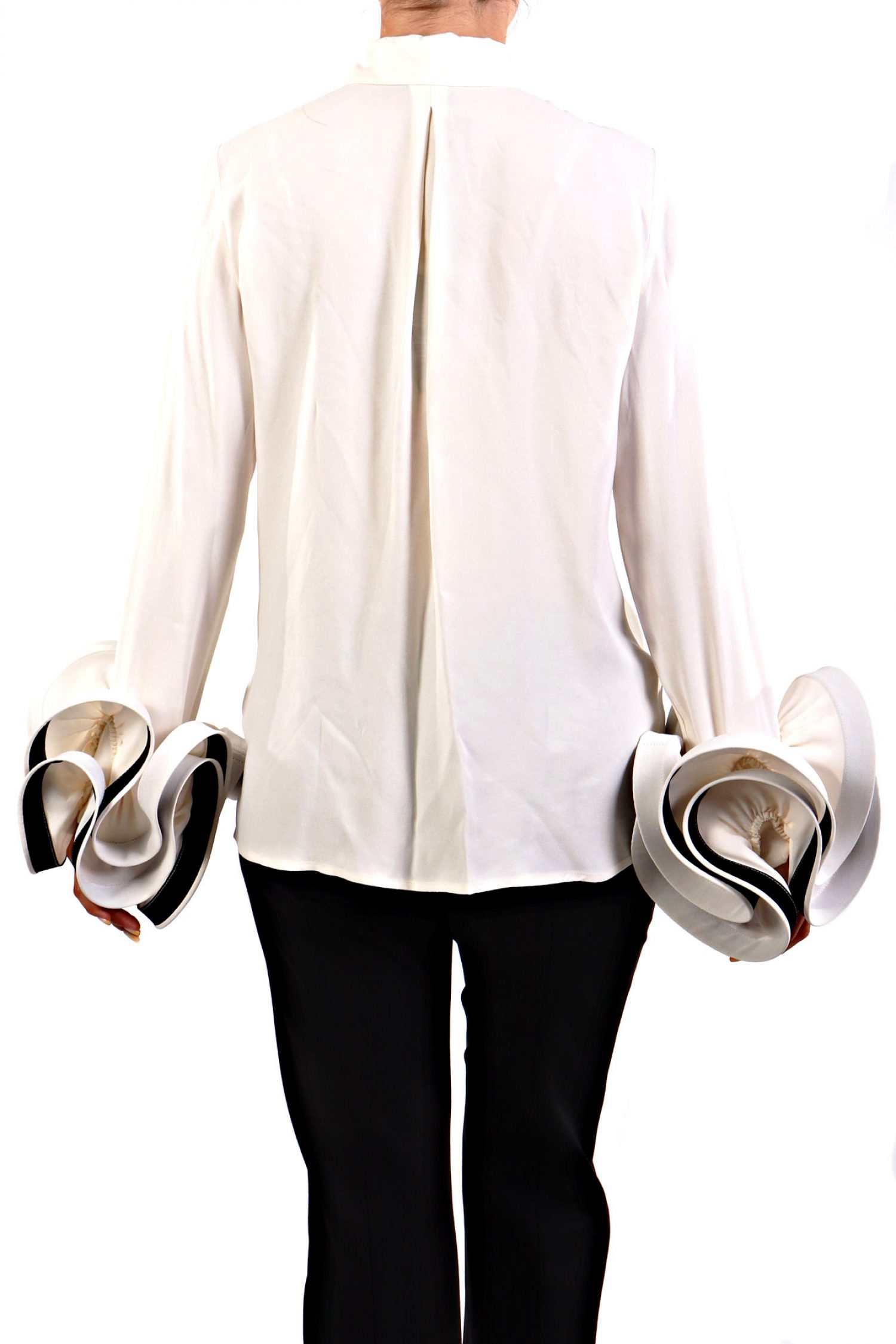 ELISABETTA FRANCHI ΠΟΥΚΑΜΙΣΟ ΒΟΛΑΝ ΜΑΝΙΚΙ ΕΚΡΟΥ