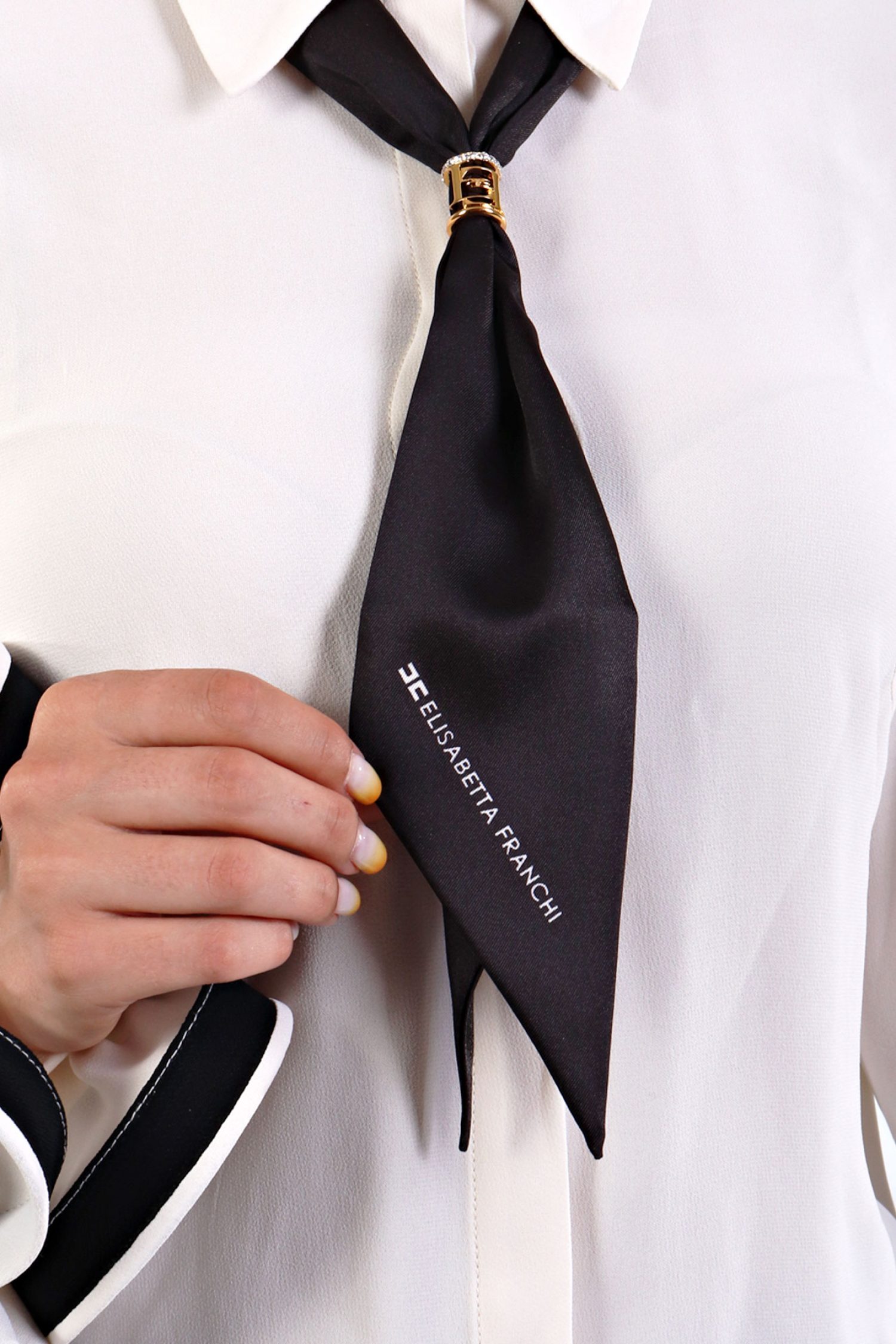 ELISABETTA FRANCHI ΠΟΥΚΑΜΙΣΟ ΒΟΛΑΝ ΜΑΝΙΚΙ ΕΚΡΟΥ