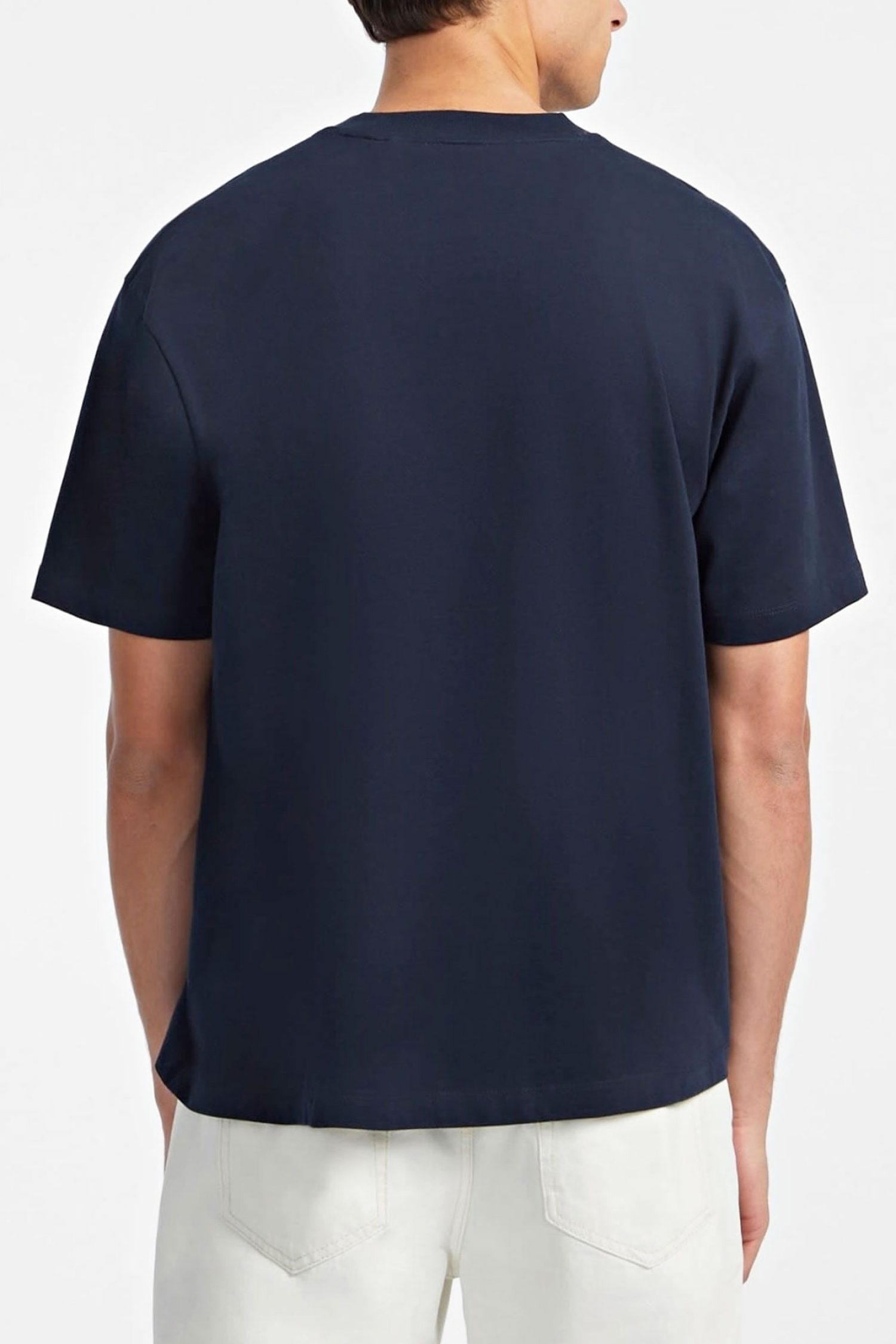 GUESS JEANS T-SHIRT CREWNECK OVERSIZED FIT LOGO ΜΠΛΕ