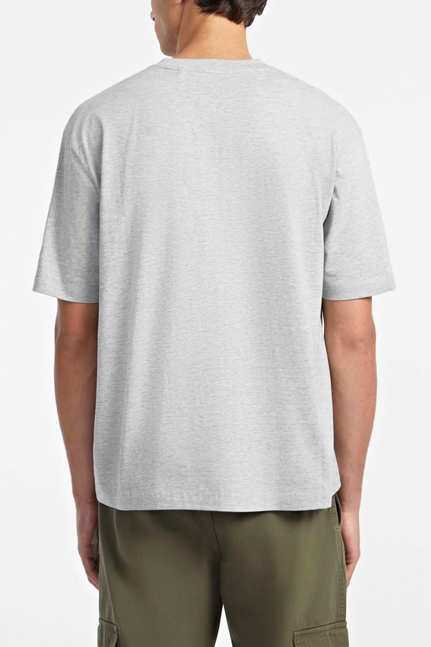 GUESS JEANS T-SHIRT CREWNECK OVERSIZED FIT LOGO ΓΚΡΙ