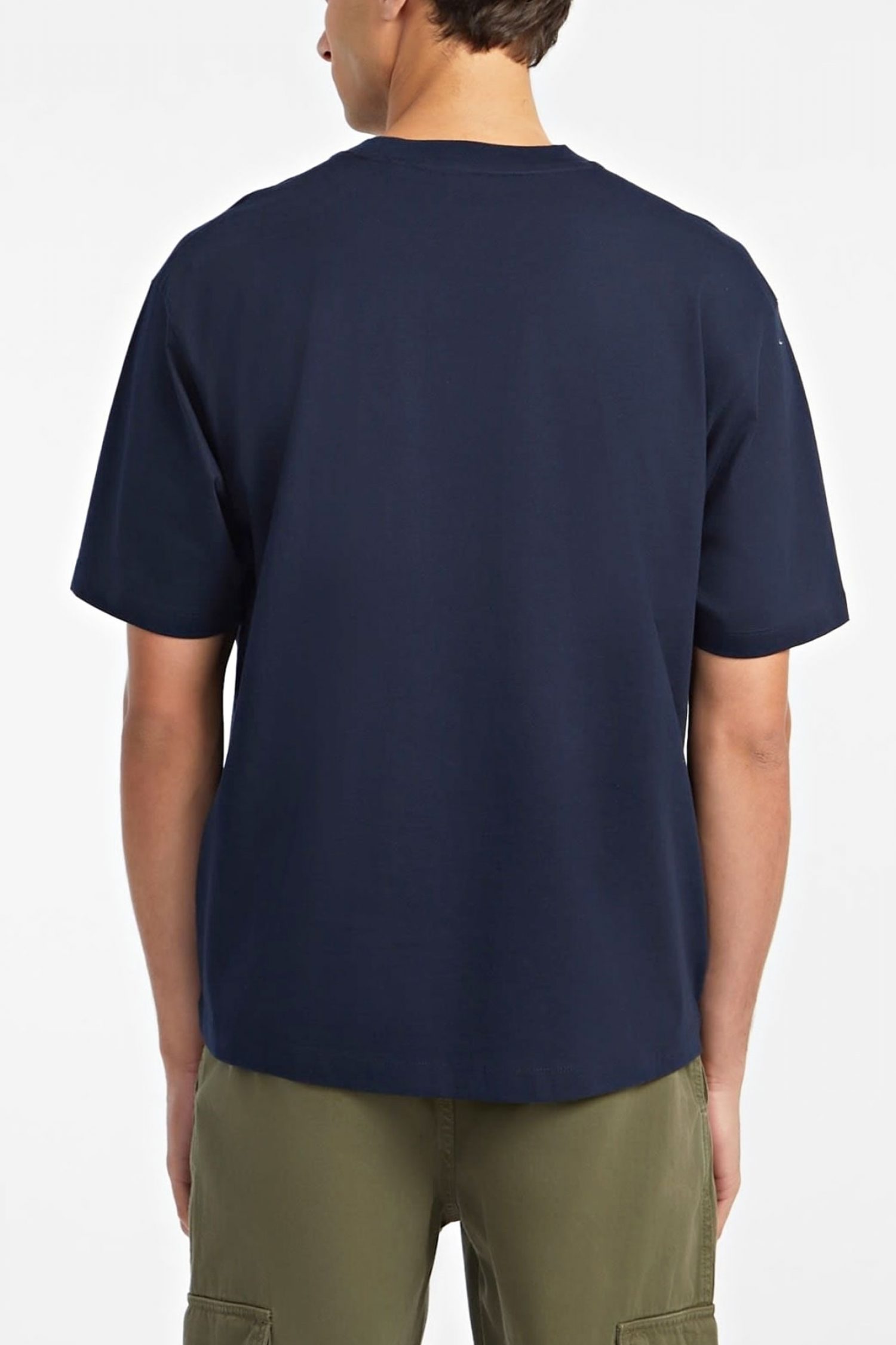 GUESS JEANS T-SHIRT CREWNECK OVERSIZED FIT LOGO ΜΠΛΕ