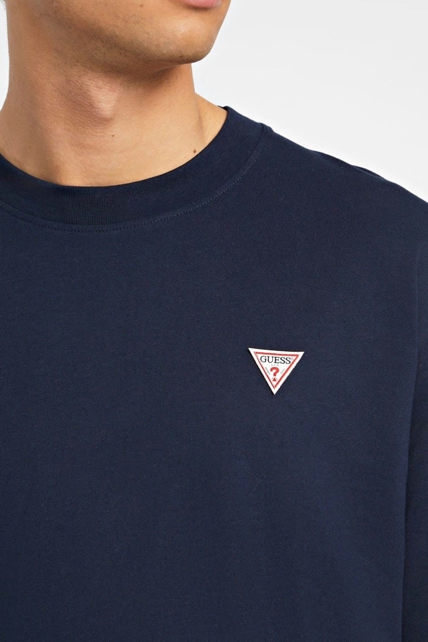 GUESS JEANS T-SHIRT CREWNECK OVERSIZED FIT LOGO ΜΠΛΕ φωτογραφία