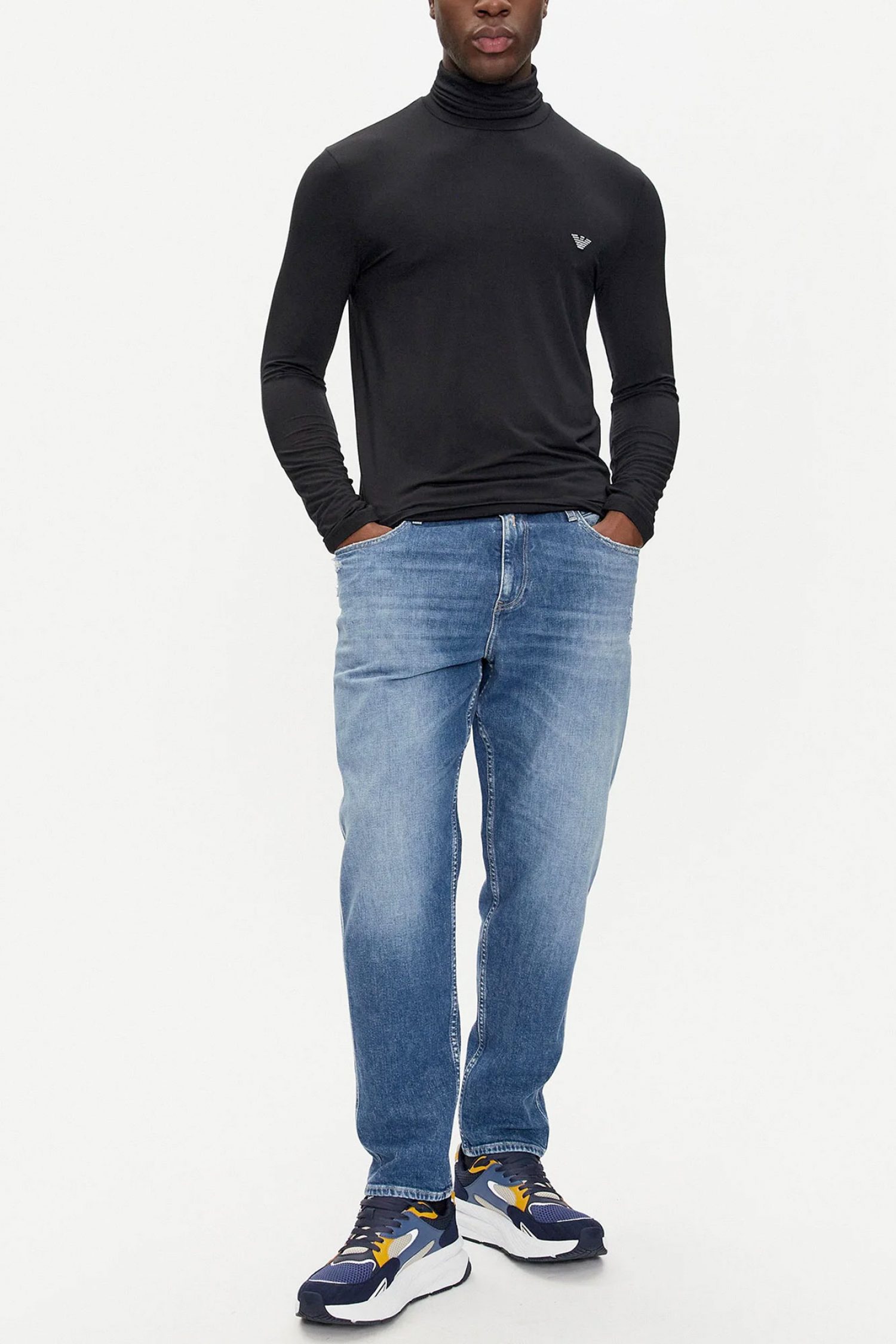 EMPORIO ARMANI T-SHIRT TURTLENECK ΕΣΩΡΟΥΧΟ LOGO ΜΑΥΡΟ φωτογραφία