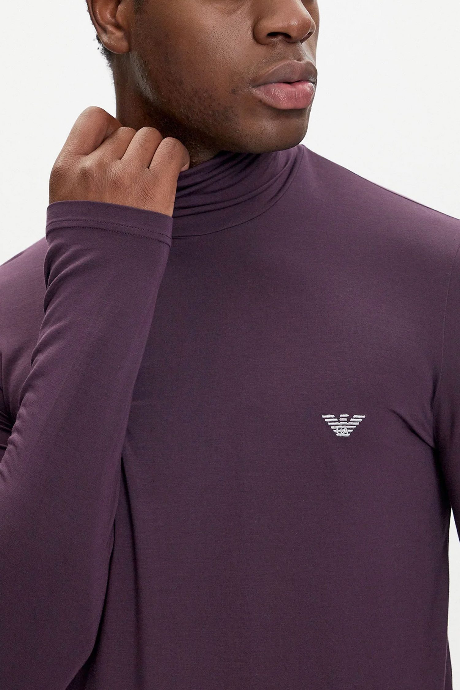EMPORIO ARMANI T-SHIRT TURTLENECK ΕΣΩΡΟΥΧΟ LOGO ΜΩΒ φωτογραφία