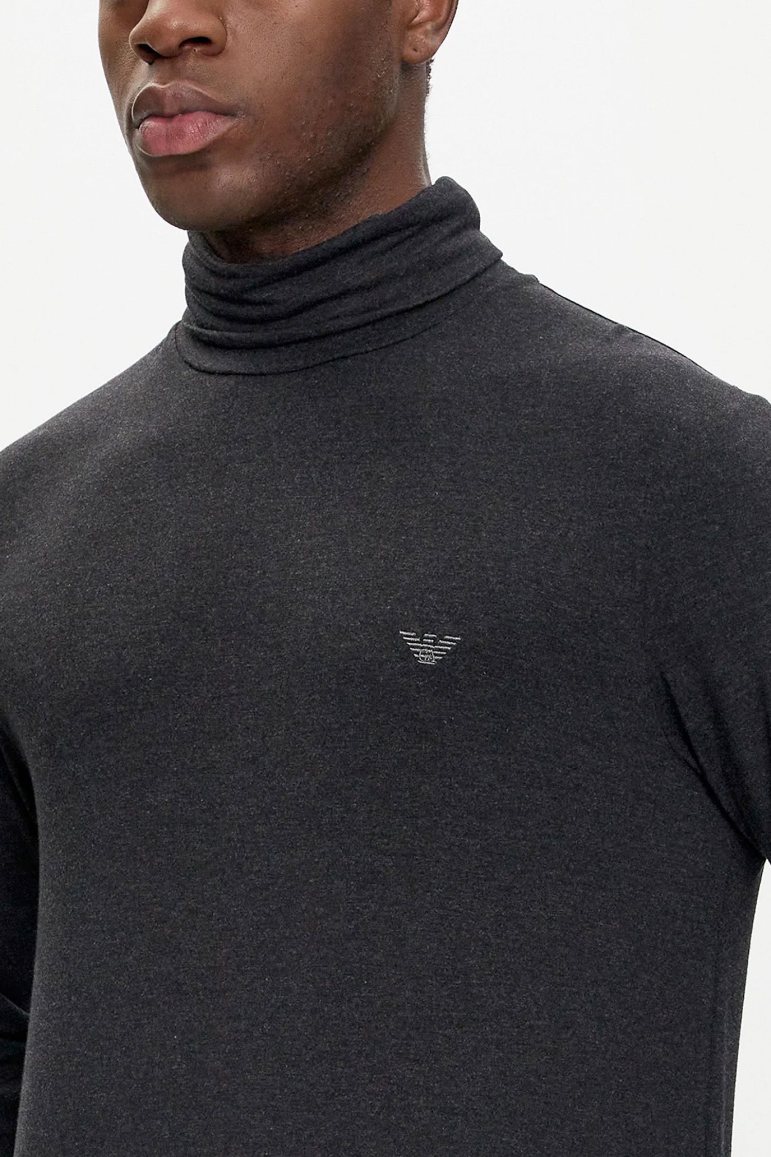 EMPORIO ARMANI T-SHIRT TURTLENECK LOGO ΑΝΘΡΑΚΙ φωτογραφία