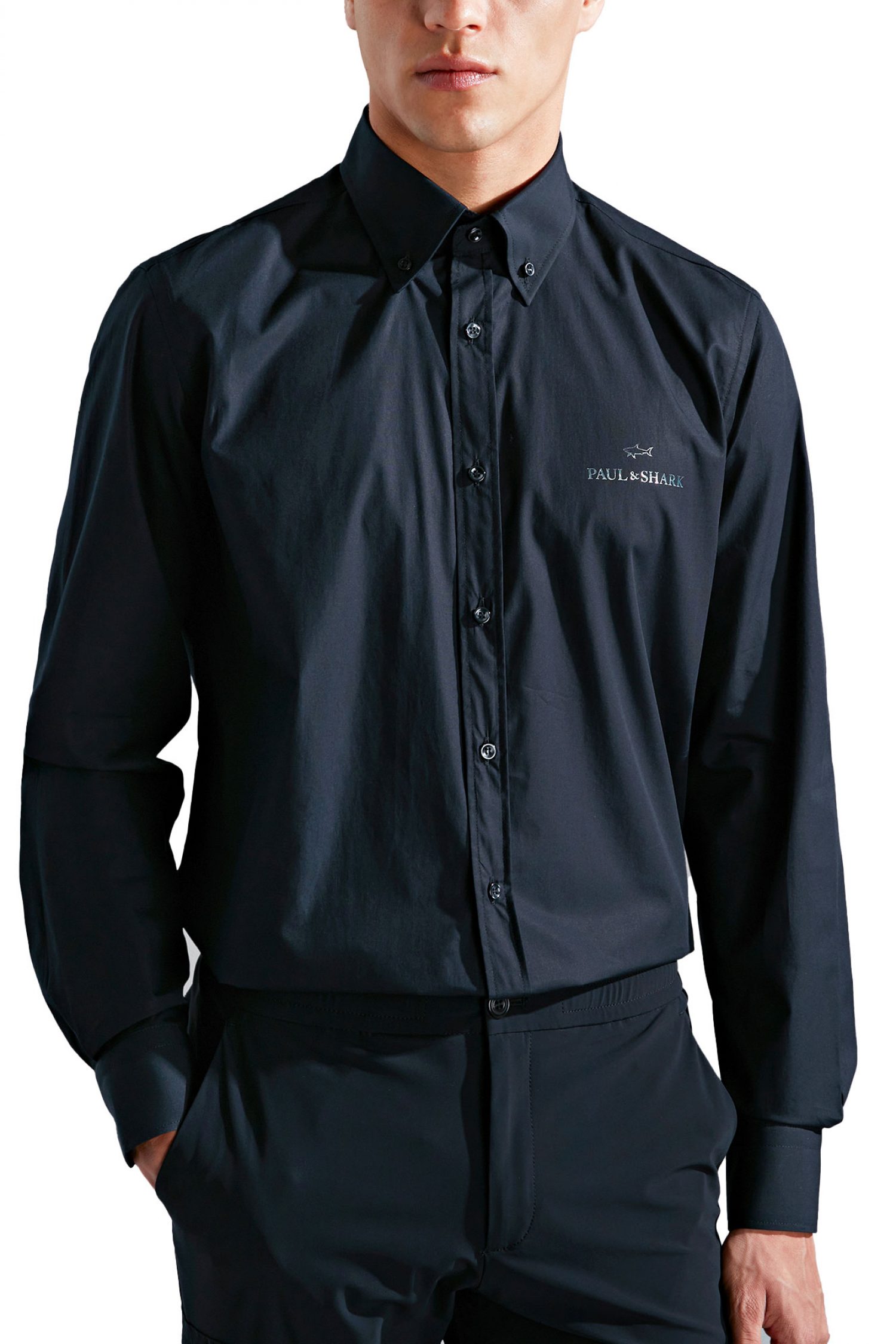 PAUL&SHARK ΠΟΥΚΑΜΙΣΟ BUTTON DOWN LOGO ΜΑΥΡΟ