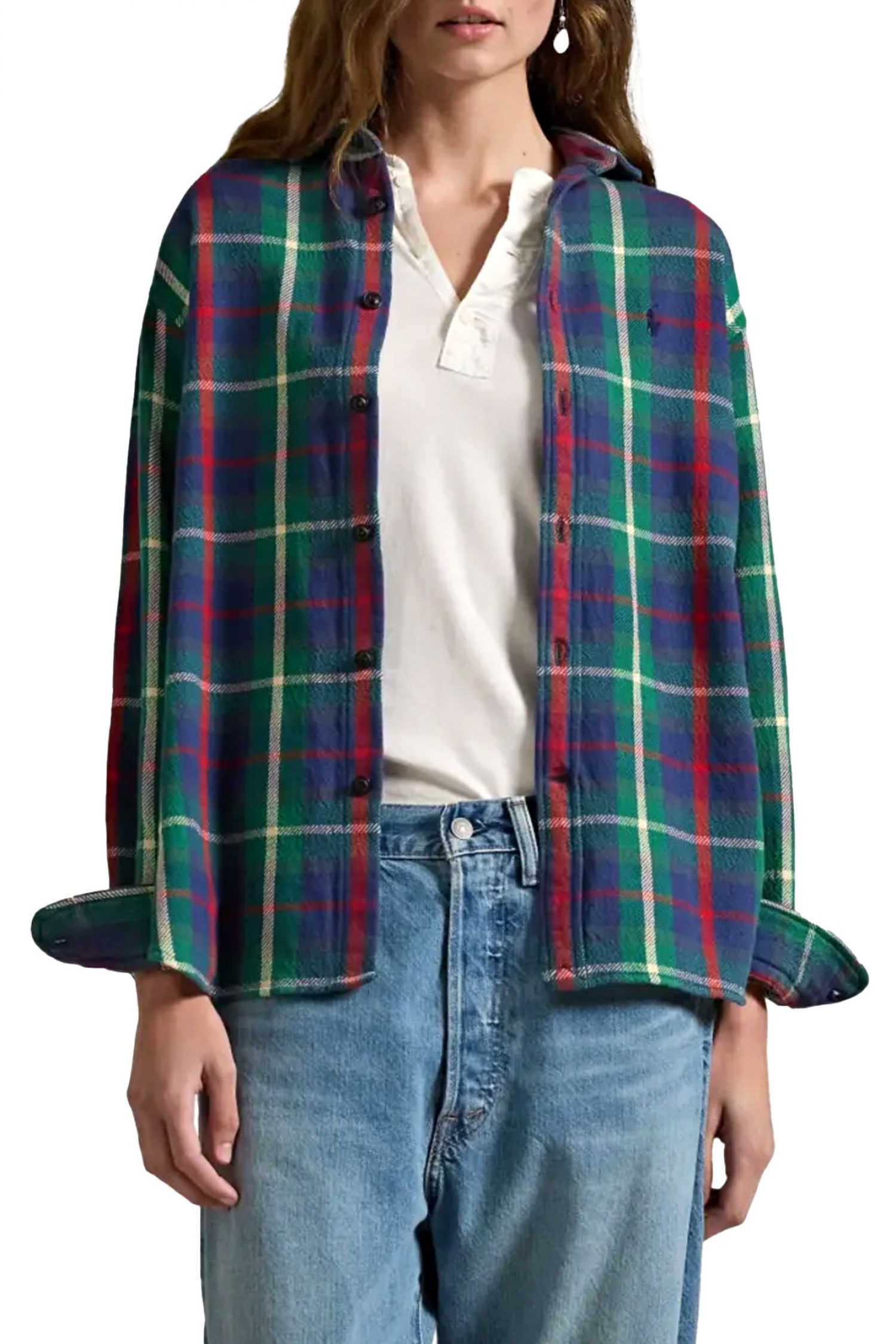 RALPH LAUREN ΠΟΥΚΑΜΙΣΟ CLASSICS JACKET ΚΑΡΩ ΠΟΛΥΧΡΩΜΟ