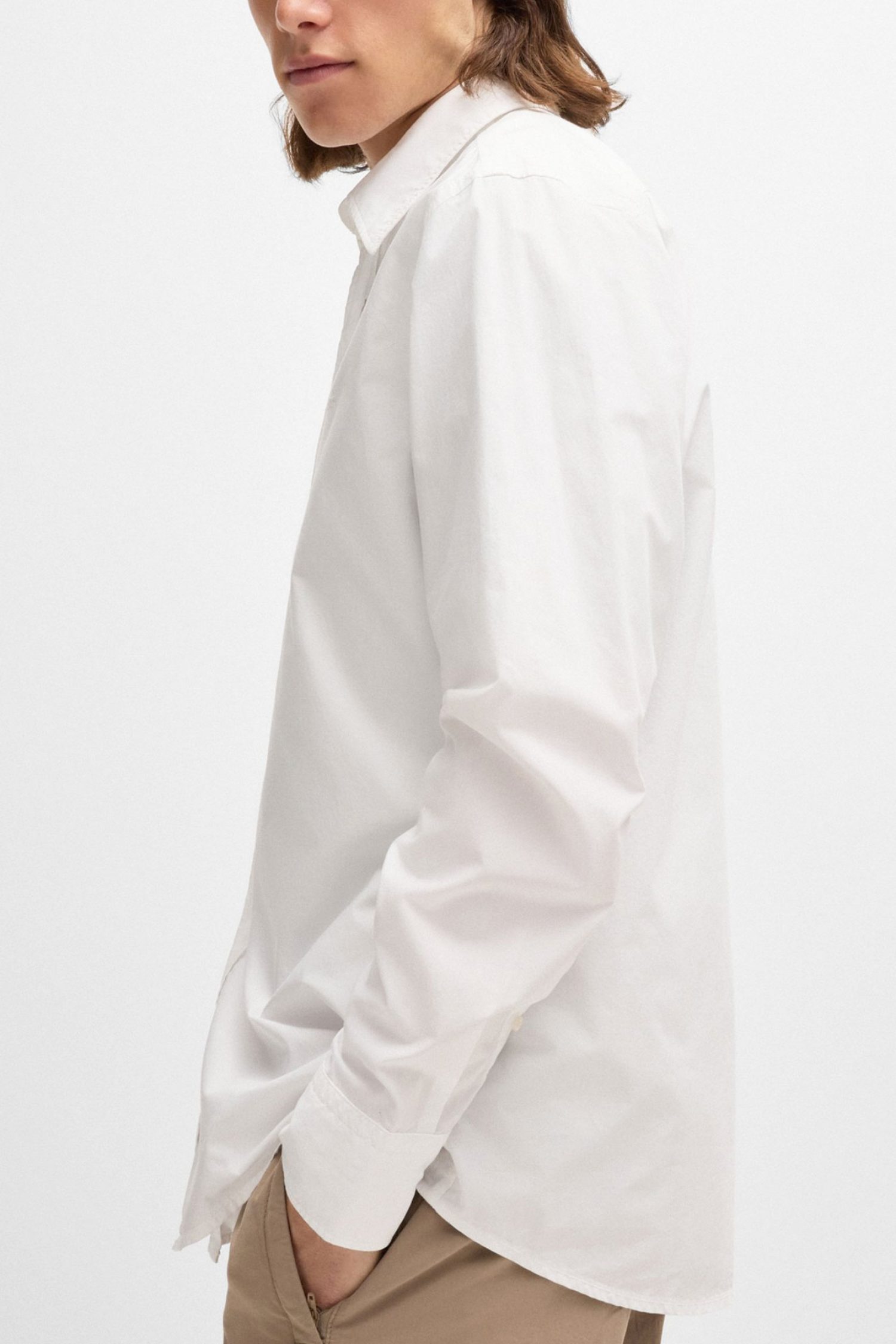 BOSS CASUAL ΠΟΥΚΑΜΙΣΟ REGULAR FIT RELEGANT 6 M ΛΕΥΚΟ