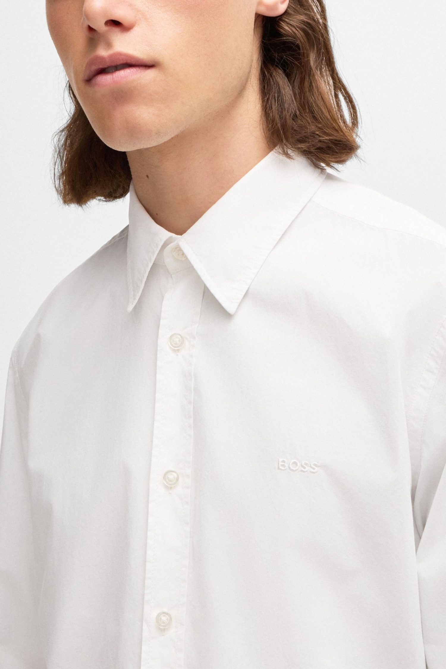 BOSS CASUAL ΠΟΥΚΑΜΙΣΟ REGULAR FIT RELEGANT 6 M ΛΕΥΚΟ