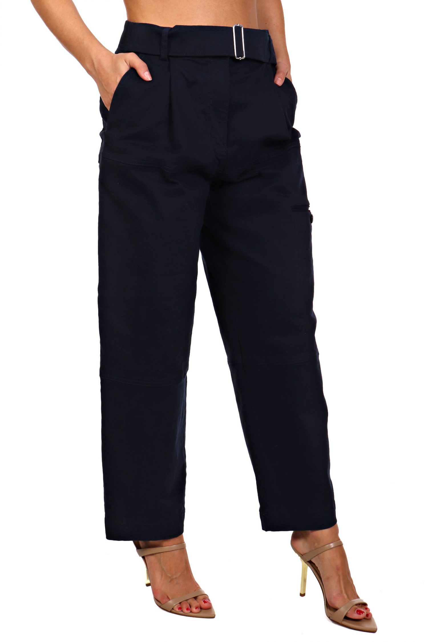 BOSS ΠΑΝΤΕΛΟΝΙ TAKANE-W BALLOON ΠΙΕΤΕΣ ΖΩΝΗ ΥΦΑΣΜΑΤΙΝΟ ΜΠΛΕ φωτογραφία