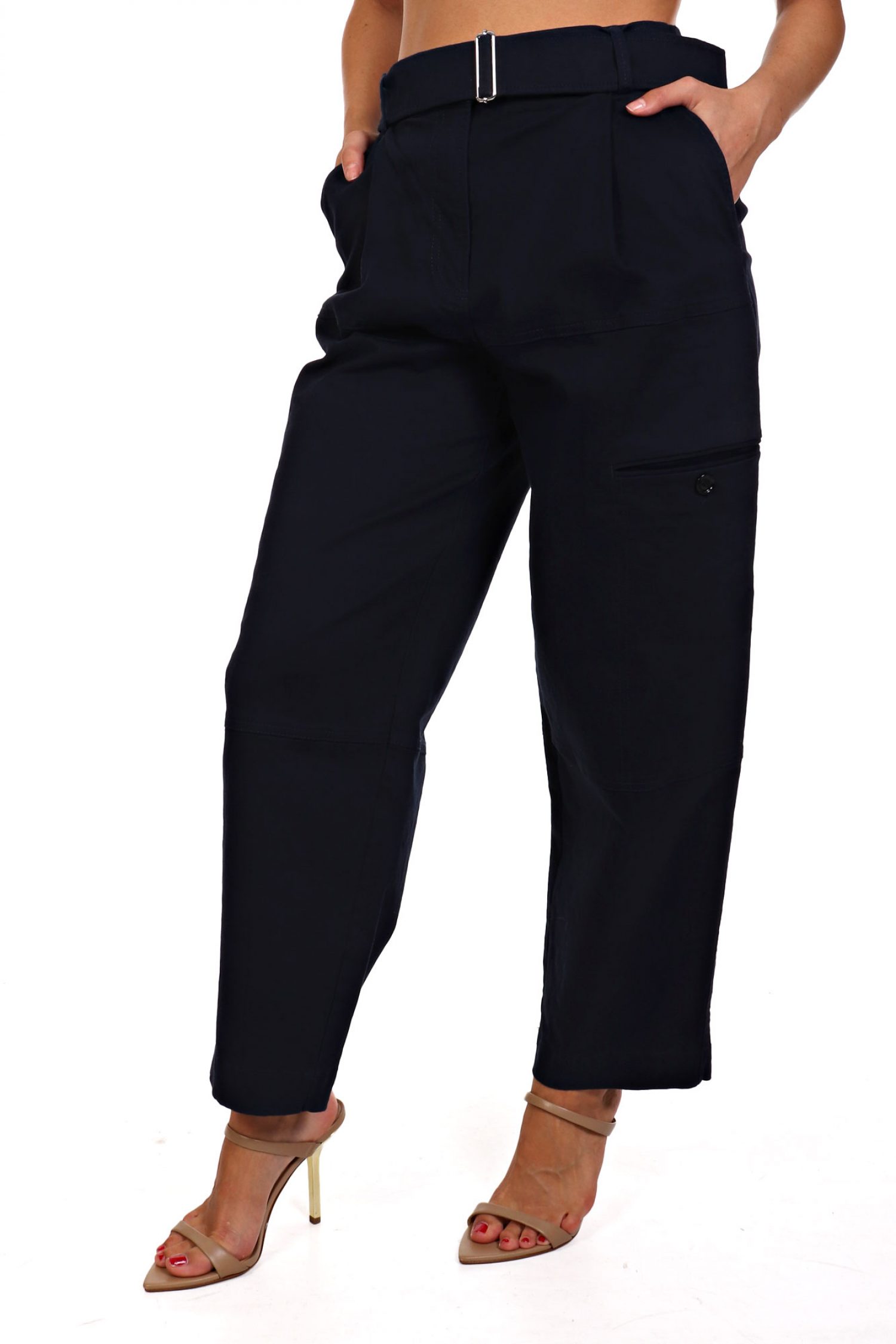 BOSS ΠΑΝΤΕΛΟΝΙ TAKANE-W BALLOON ΠΙΕΤΕΣ ΖΩΝΗ ΥΦΑΣΜΑΤΙΝΟ ΜΠΛΕ φωτογραφία