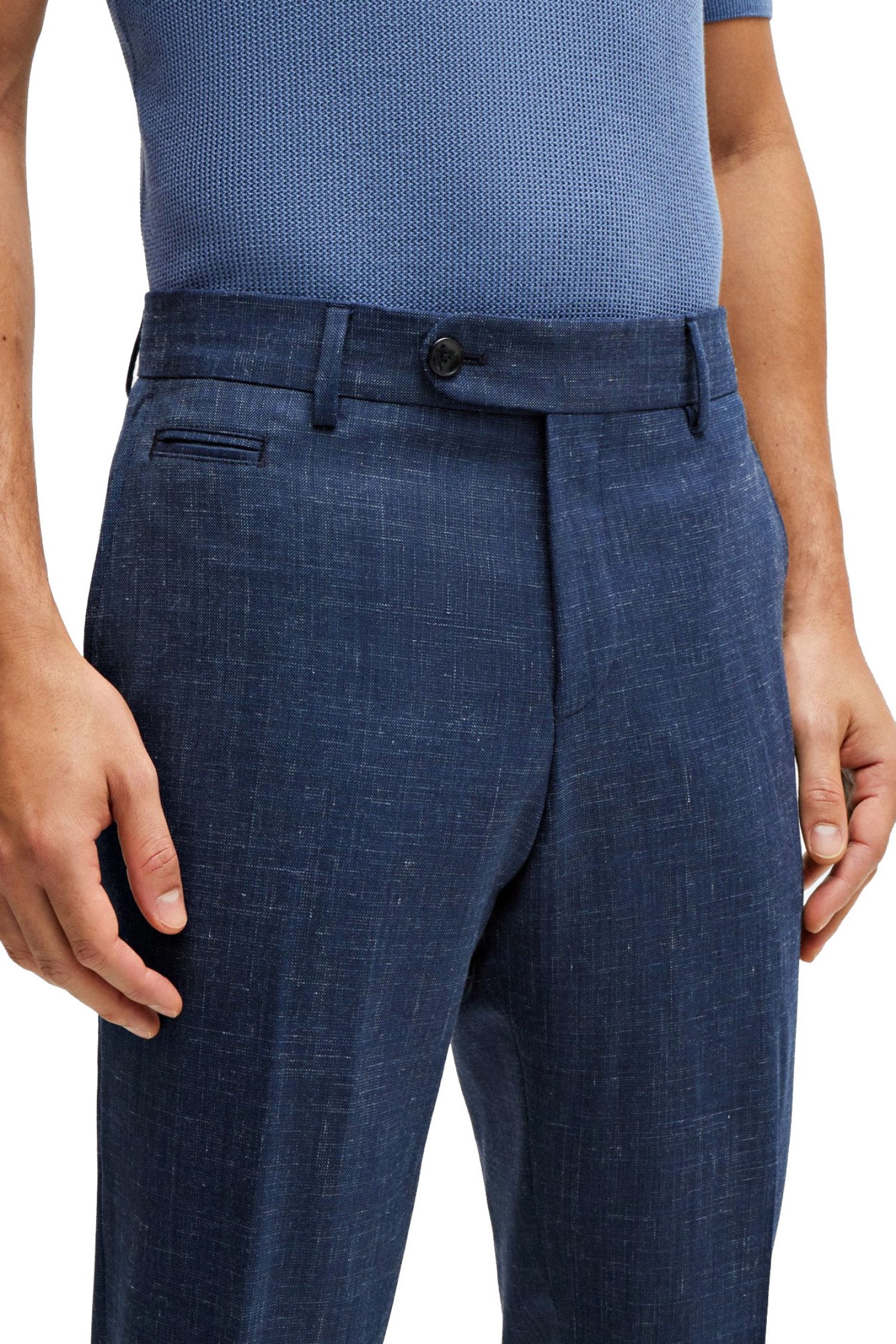 BOSS ΠΑΝΤΕΛΟΝΙ CHINO ΜΙΚΡΟΣΧΕΔΙΟ SLIM FIT H-GENIUS-243 ΜΠΛΕ φωτογραφία