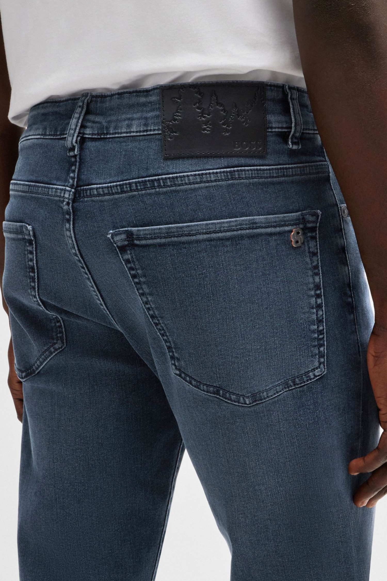 BOSS CASUAL ΠΑΝΤΕΛΟΝΙ JEANS RE MAINE BO BL/BLK SHADOW REGULAR FIT ΜΠΛΕ