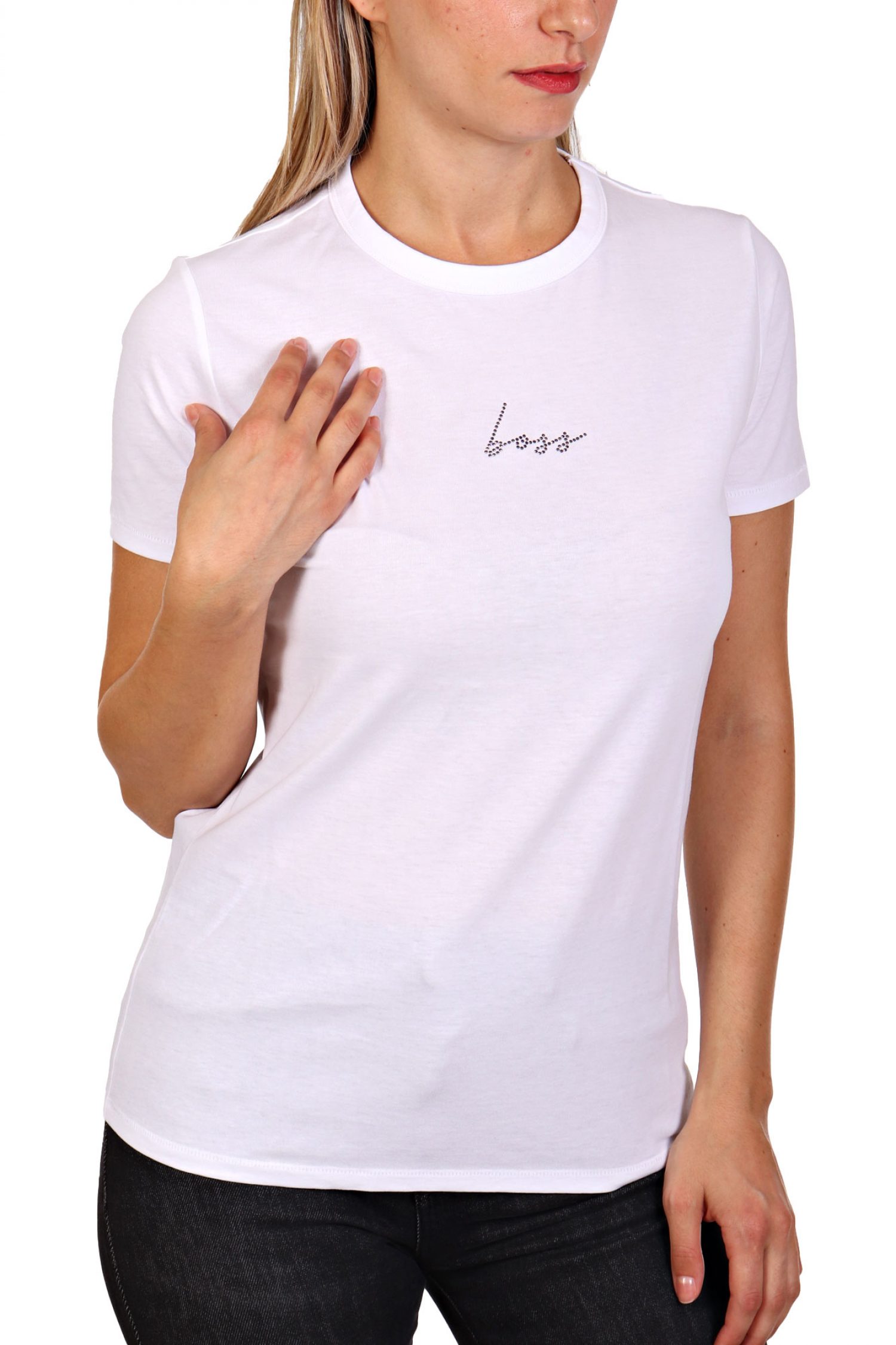 BOSS ORANGE T-SHIRT C_ELOGO_CRYSTAL LOGO ΛΕΥΚΟ φωτογραφία