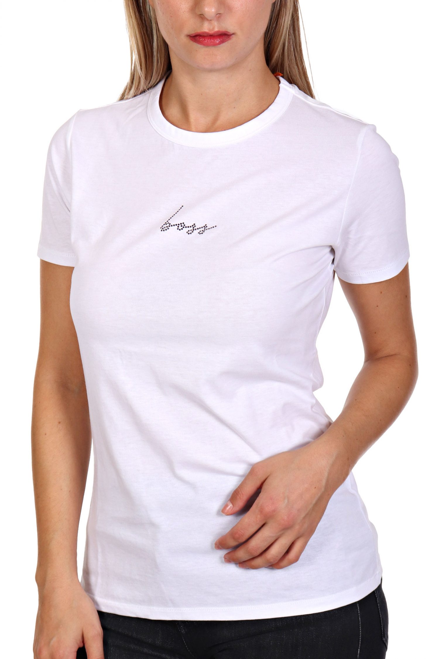 BOSS ORANGE T-SHIRT C_ELOGO_CRYSTAL LOGO ΛΕΥΚΟ φωτογραφία