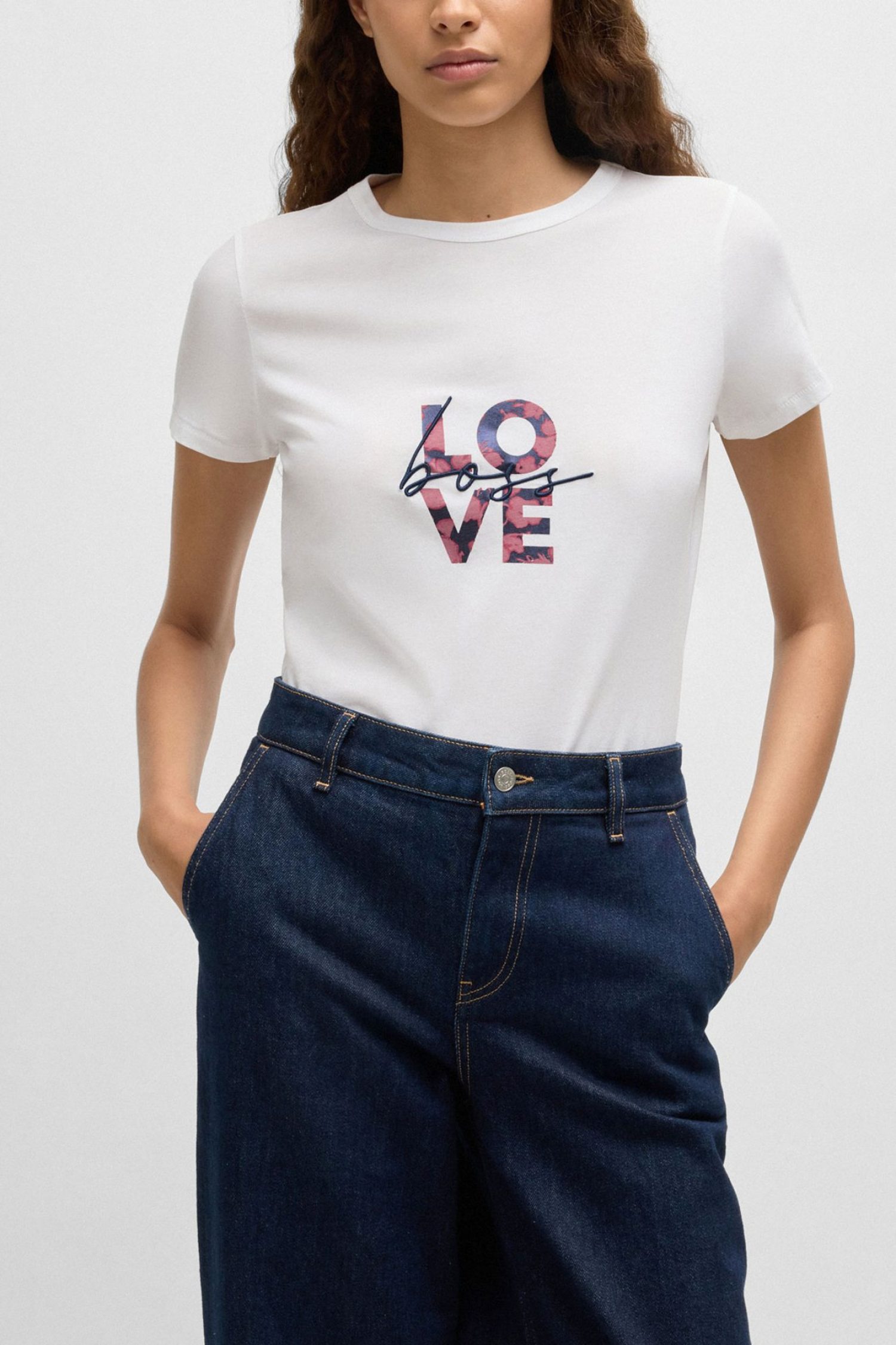 BOSS ORANGE T-SHIRT C_ELOGO_PRINT18 LOGO ΚΕΝΤΗΜΑ /ΤΥΠΩΜΑ ΛΕΥΚΟ φωτογραφία