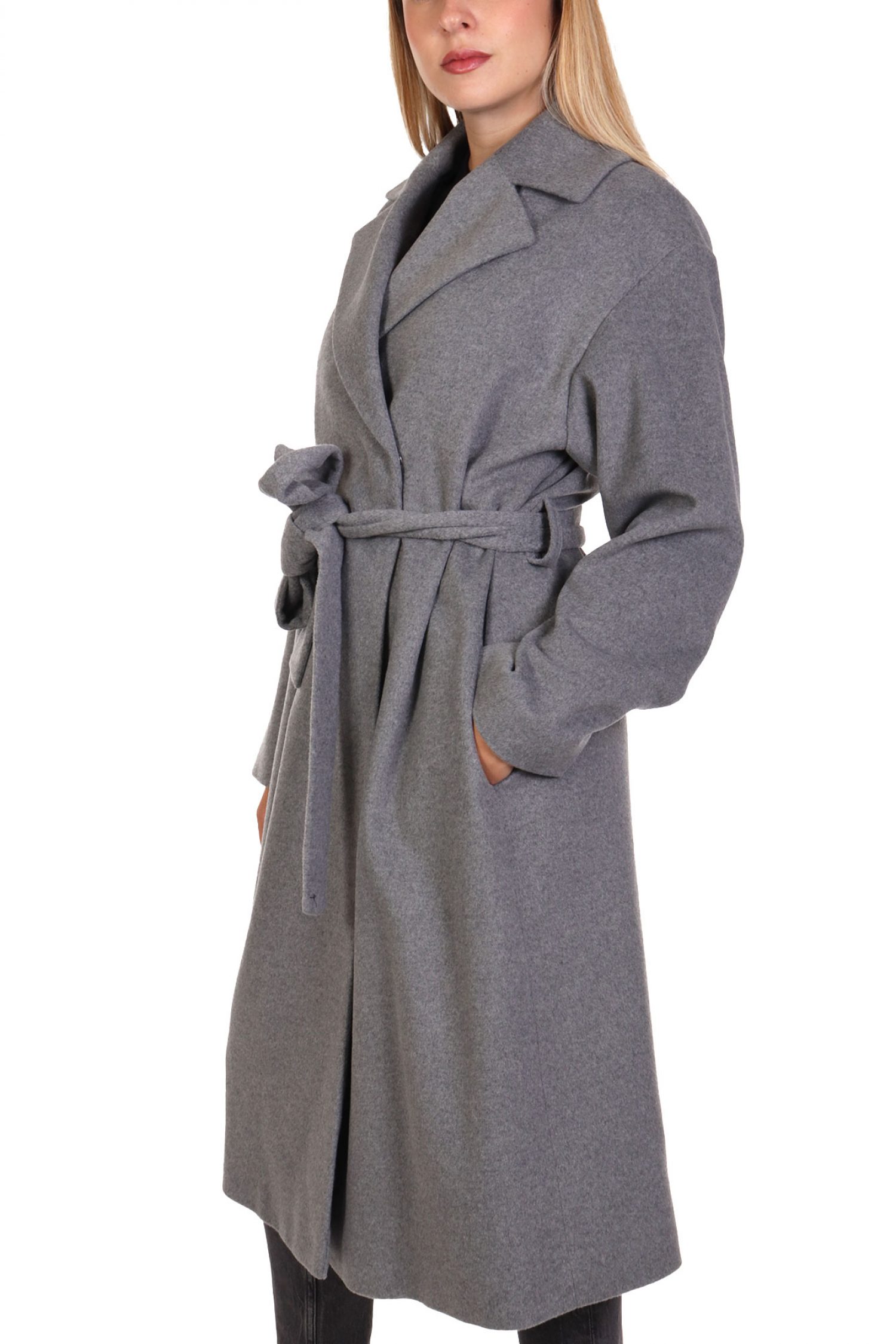 HUGO ΠΑΛΤΟ MABELLINA ΖΩΝΗ ΓΚΡΙ