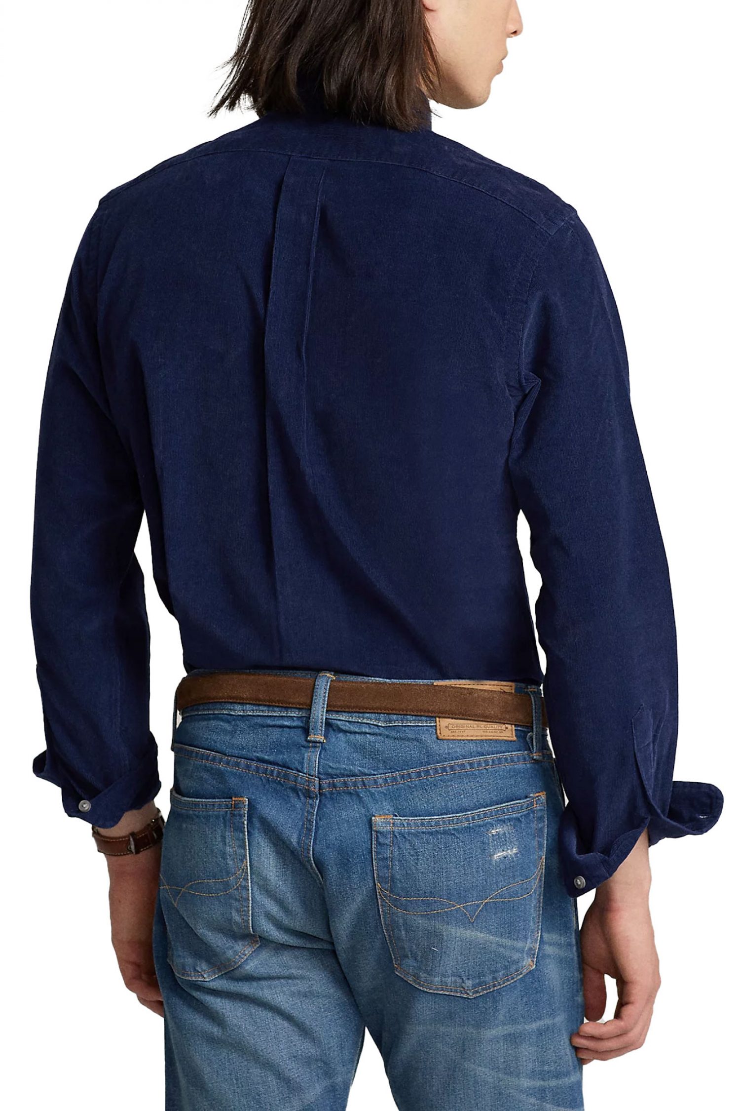 RALPH LAUREN ΠΟΥKΑΜΙΣΟ ΚΟΤΛΕ CUSTOM FIT LOGO ΜΠΛΕ φωτογραφία