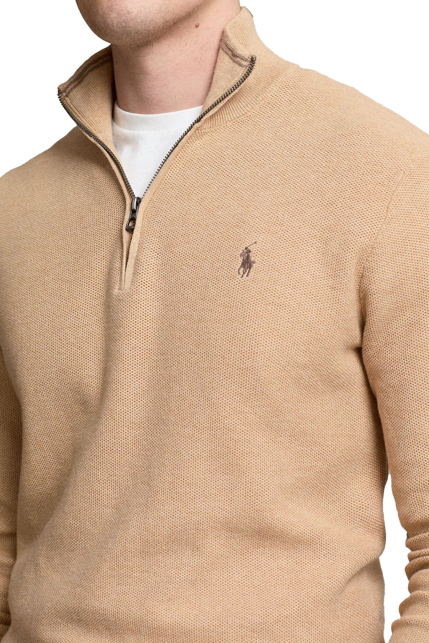 RALPH LAUREN ΑΝΔΡΙΚΟ ΠΛΕΚΤΟ HALFZIP LOGO ΜΠΕΖ φωτογραφία